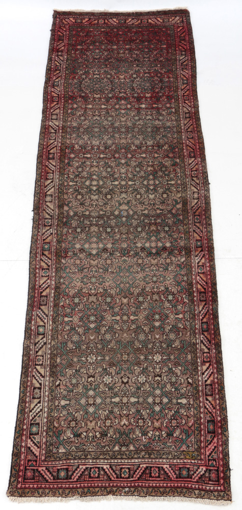 Hand-Knotted Persian Bijar Carpet Runner