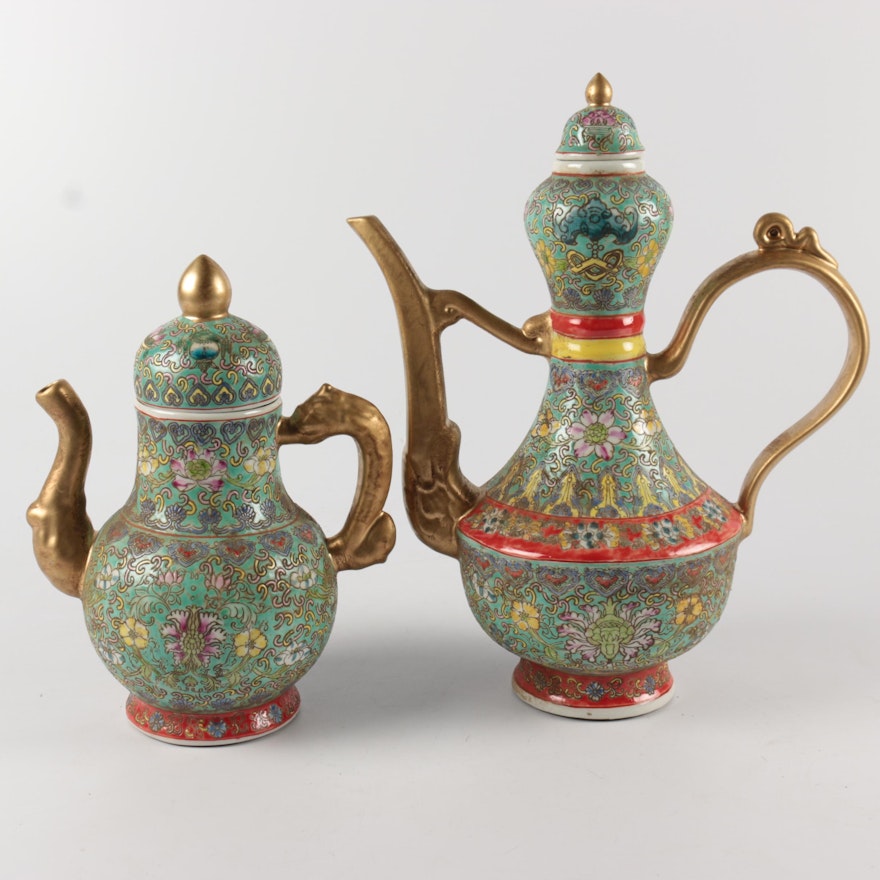 Chinese Hand-Painted Porcelain Tea Pots