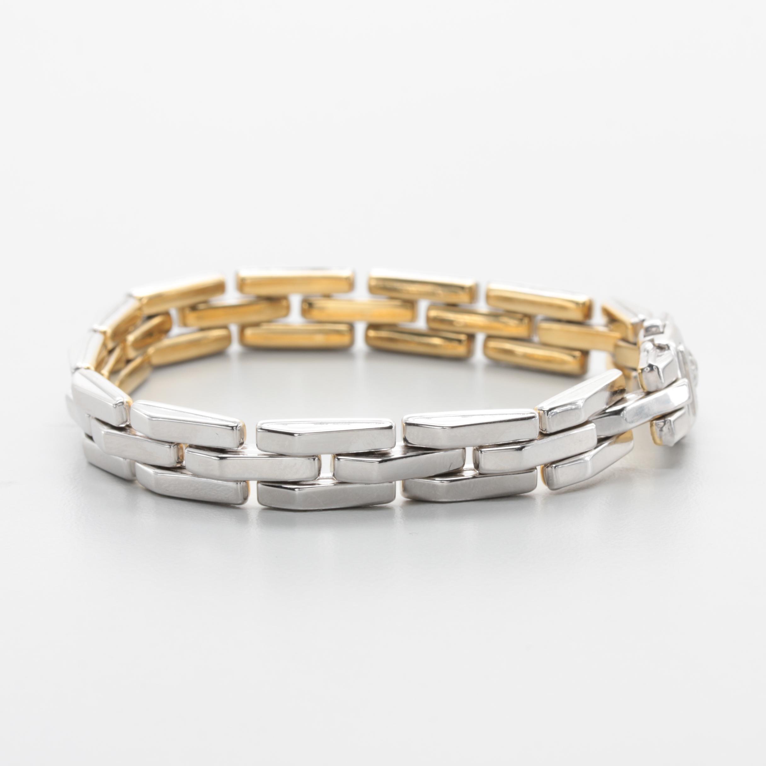 Chimento 18K Yellow and White Gold Reversible Bracelet With Diamond Accent