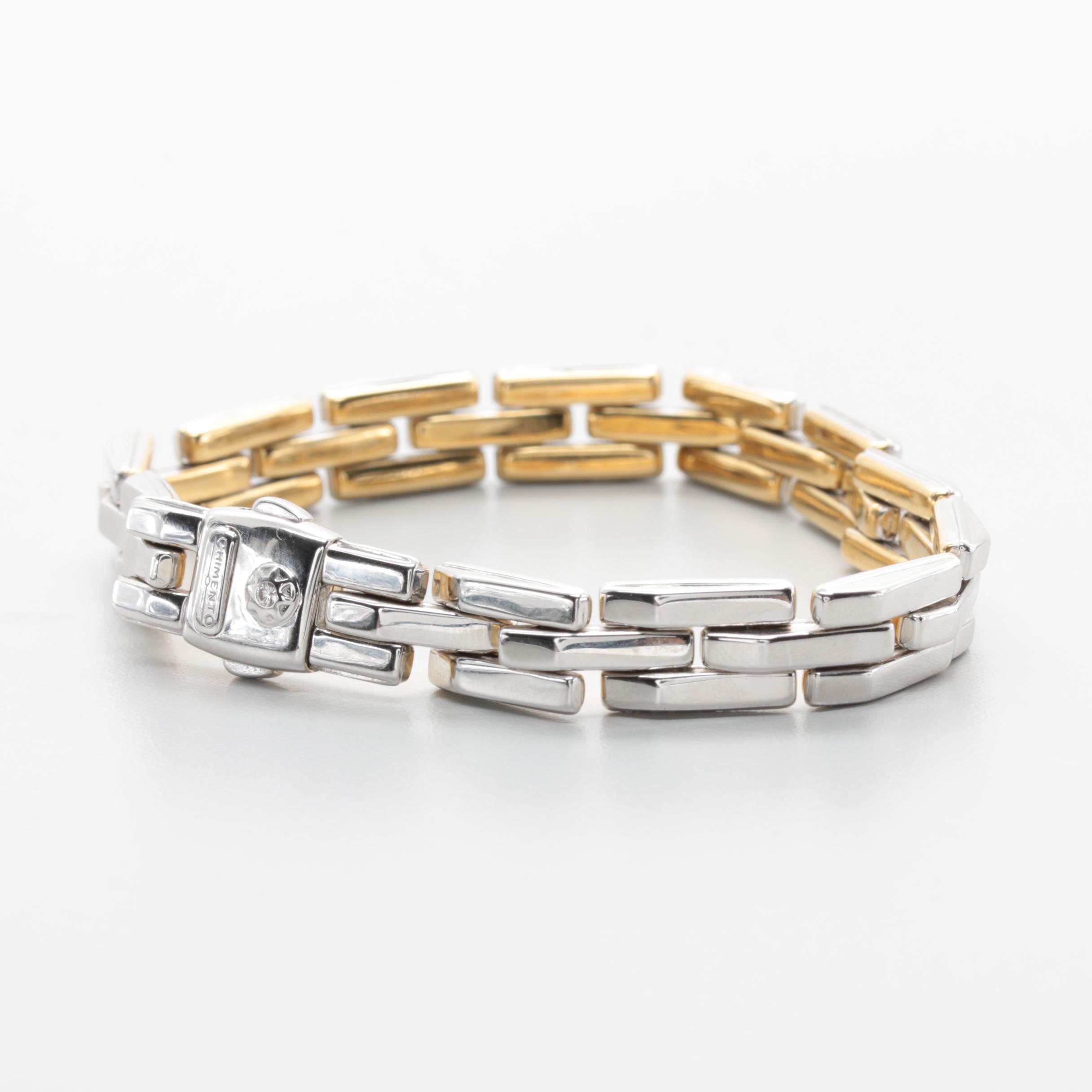 Chimento 18K Yellow and White Gold Reversible Bracelet With Diamond Accent