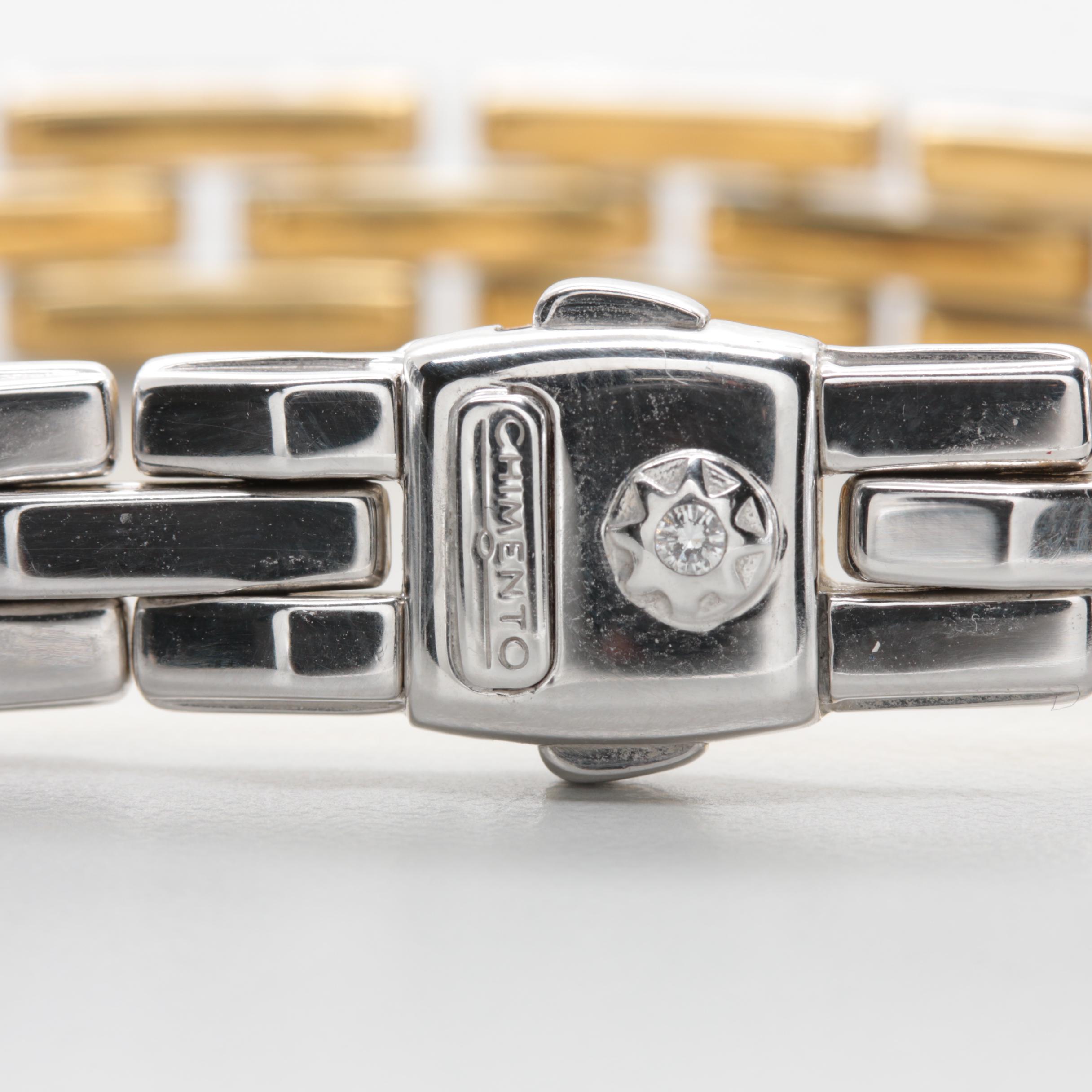 Chimento 18K Yellow and White Gold Reversible Bracelet With Diamond Accent