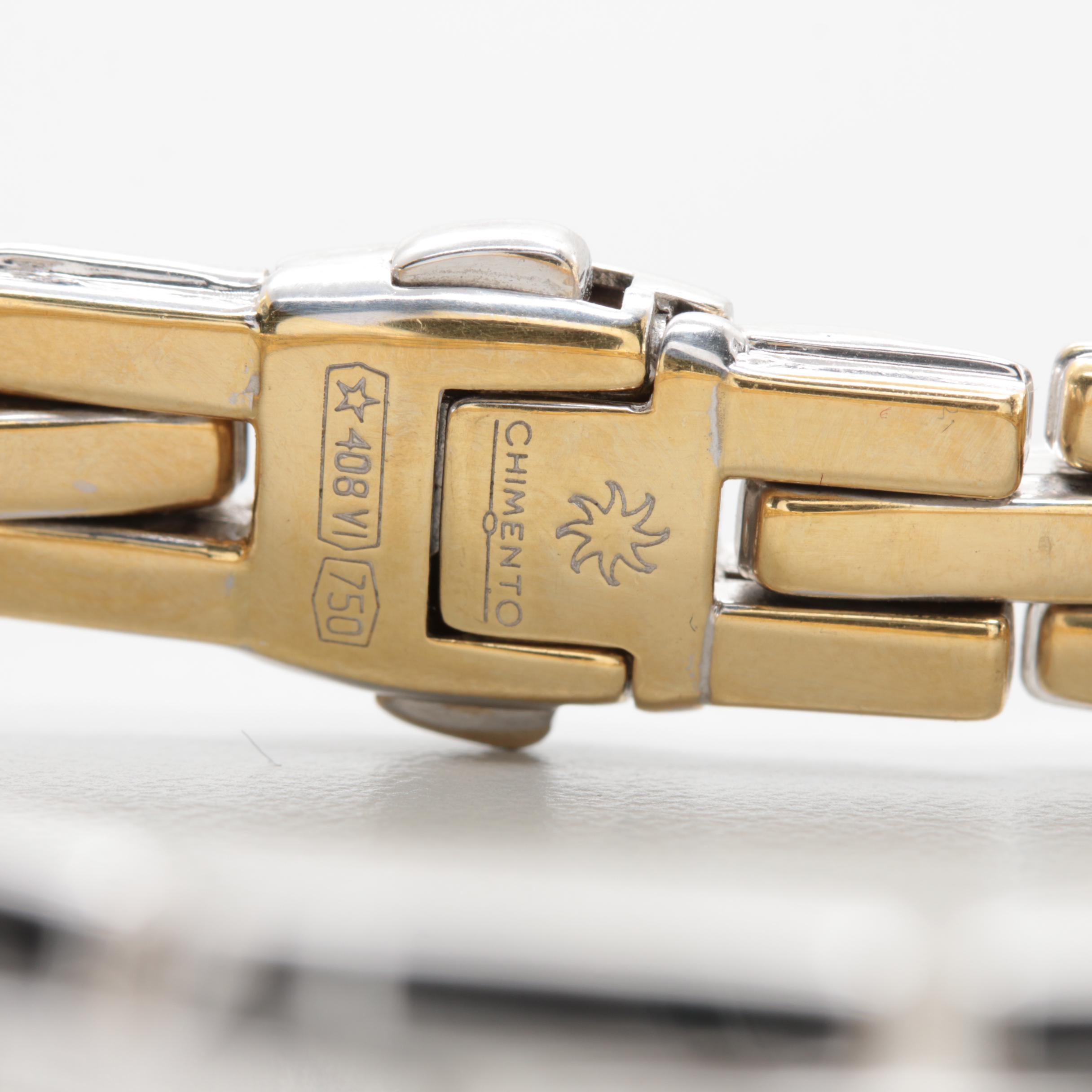 Chimento 18K Yellow and White Gold Reversible Bracelet With Diamond Accent