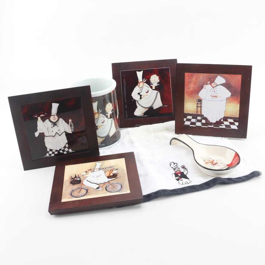 Cypress Home Ceramic Jar and Wall Hangings with Other Chef Themed Kitchenware