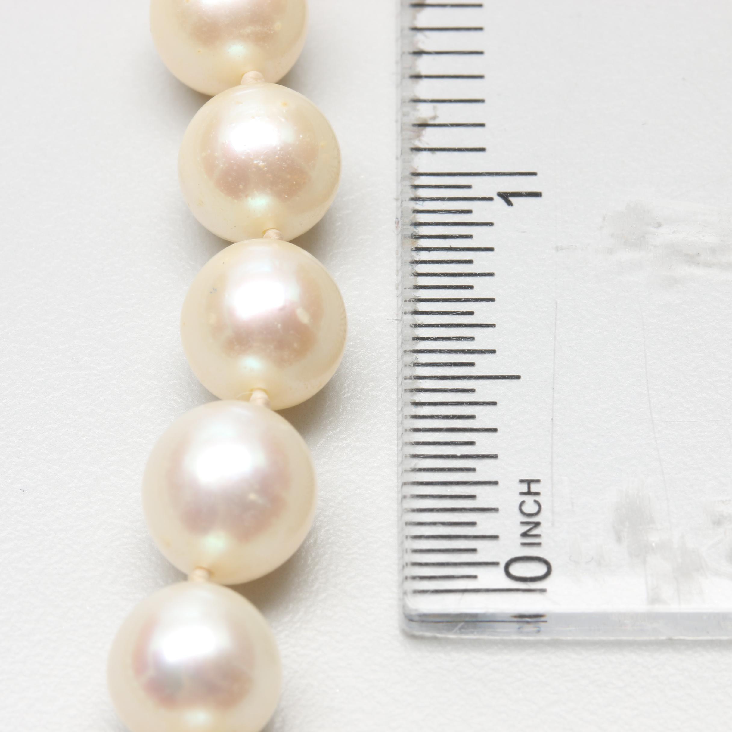 14K Yellow Gold Cultured Pearl Strand Necklace