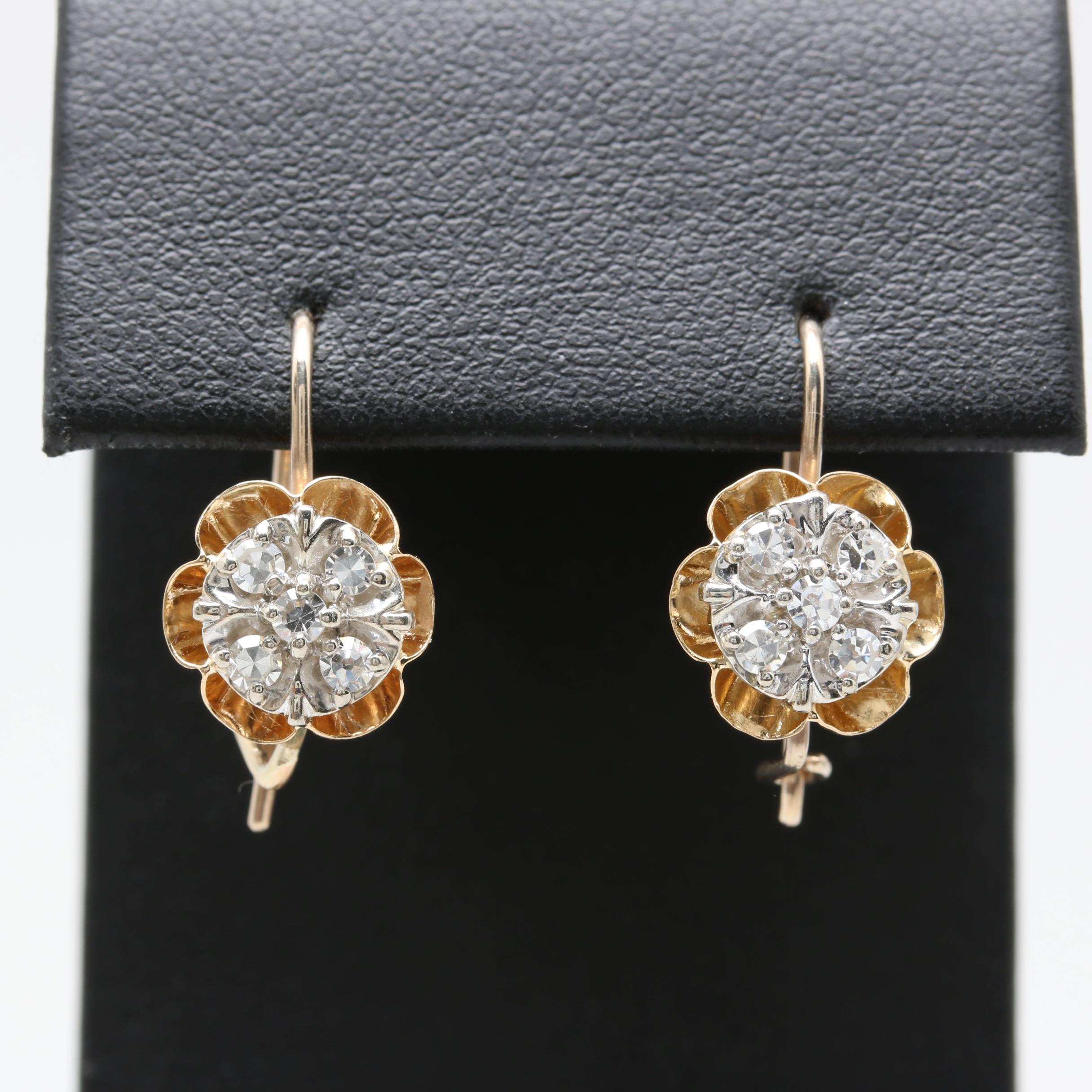 10K Yellow Gold Diamond Earrings