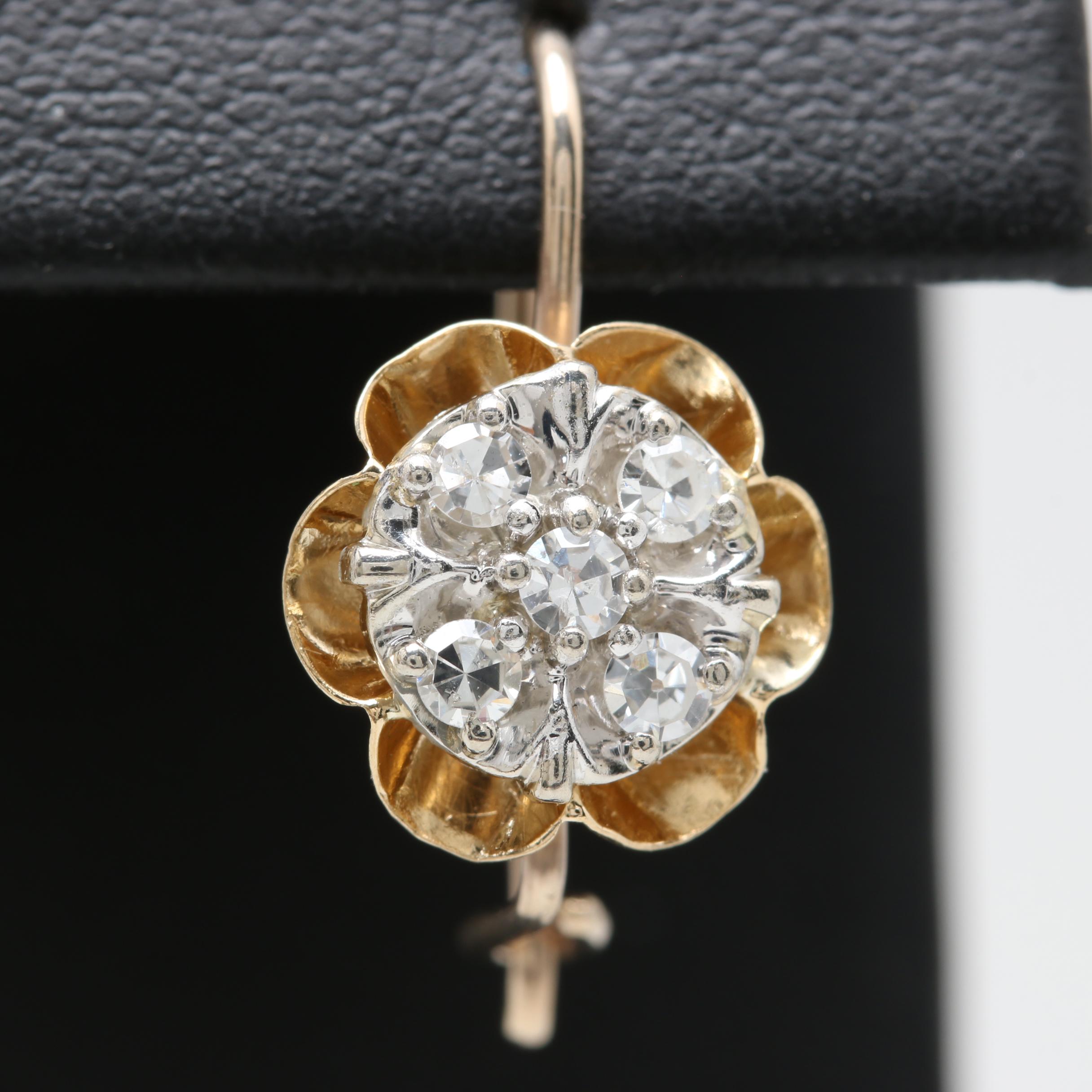 10K Yellow Gold Diamond Earrings