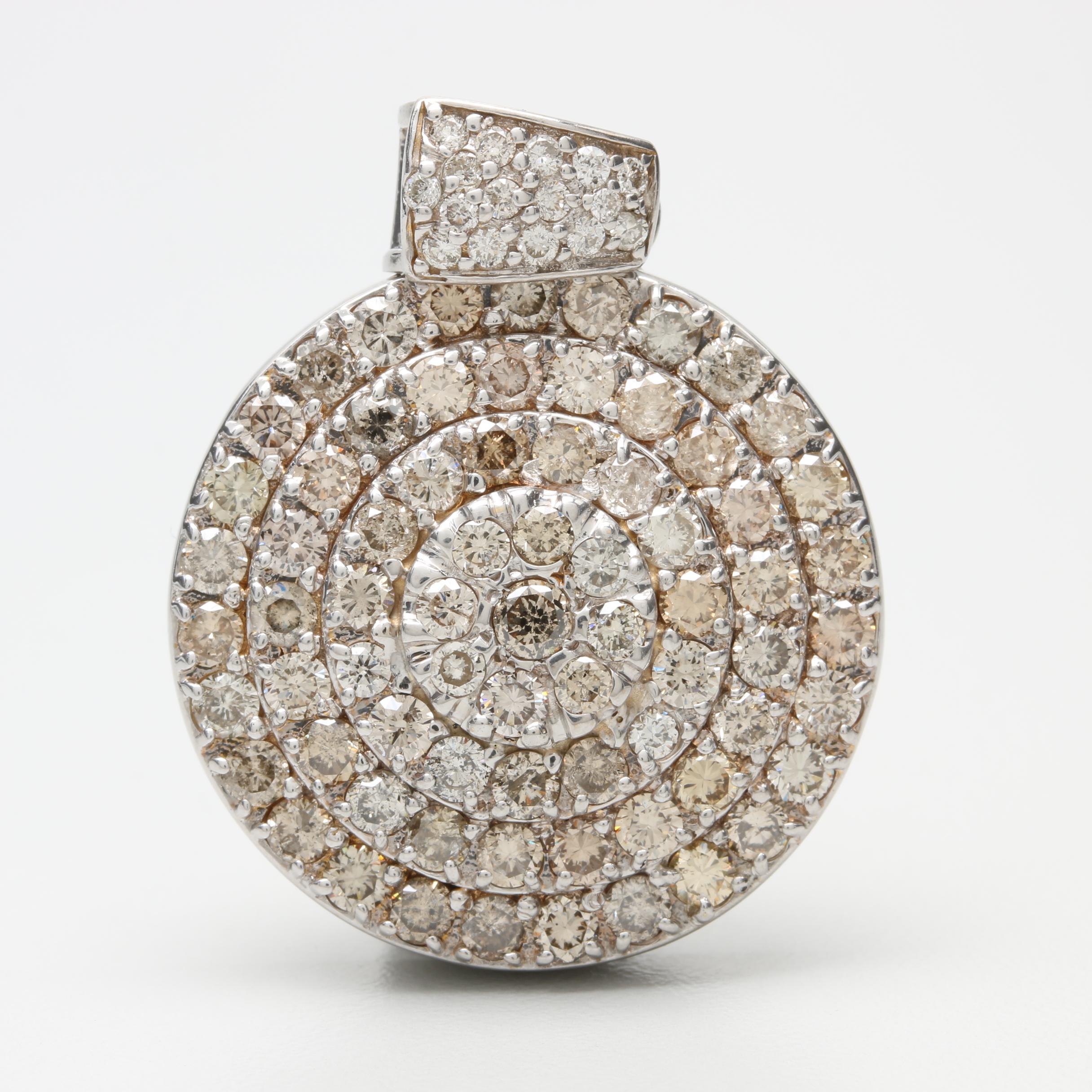 10K White Gold 4.62 CTW Diamond Pendant