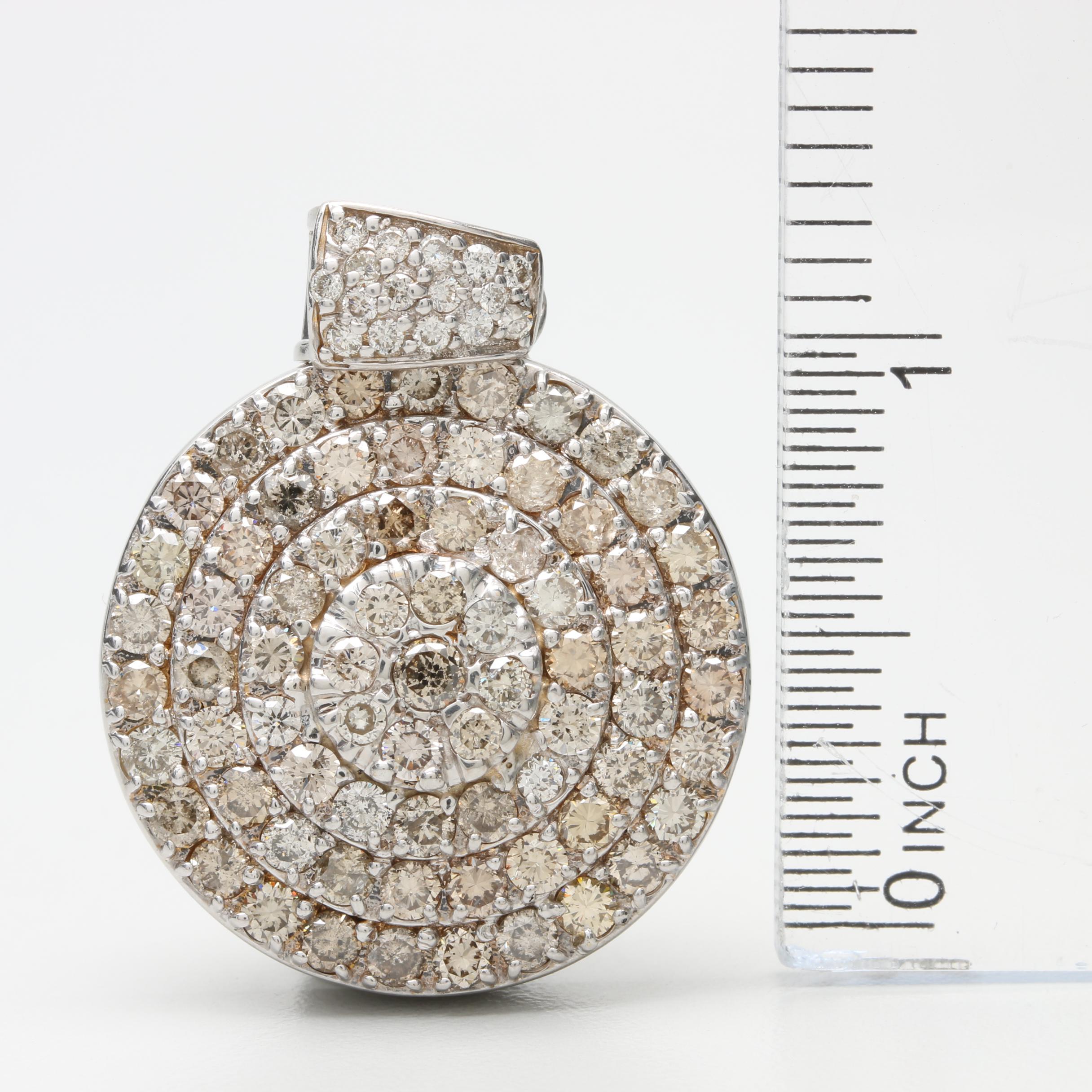 10K White Gold 4.62 CTW Diamond Pendant