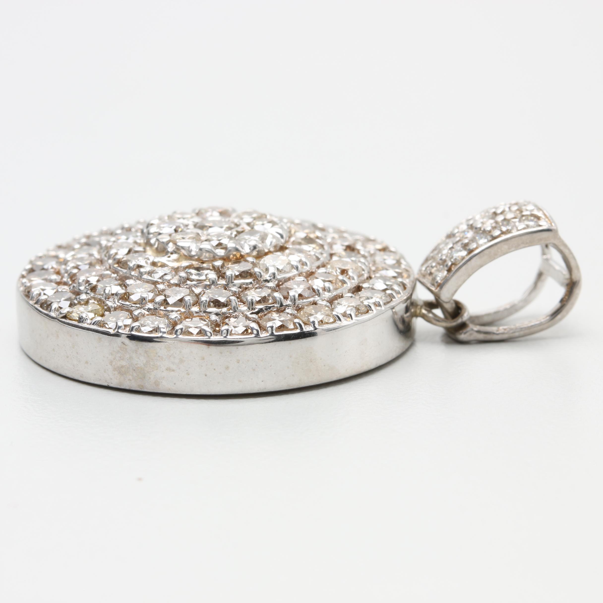 10K White Gold 4.62 CTW Diamond Pendant