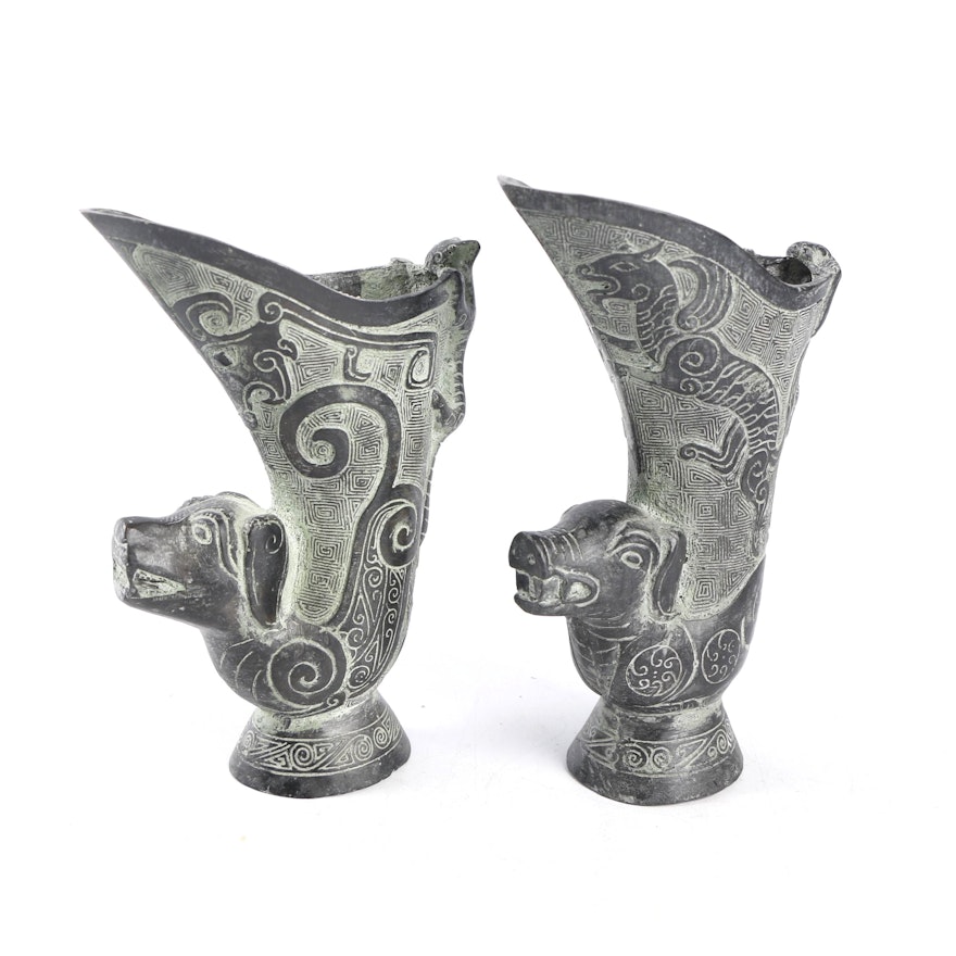 Chinese Archaistic Decorative Ceramic Vases
