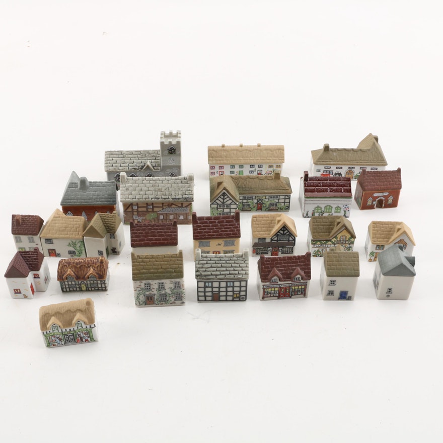 Vintage Wade "Whimsey on Why Village" Ceramic Houses