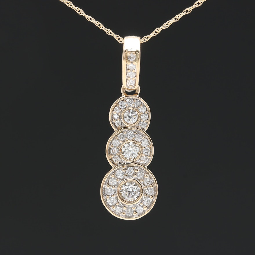 14K Yellow Gold Diamond Necklace