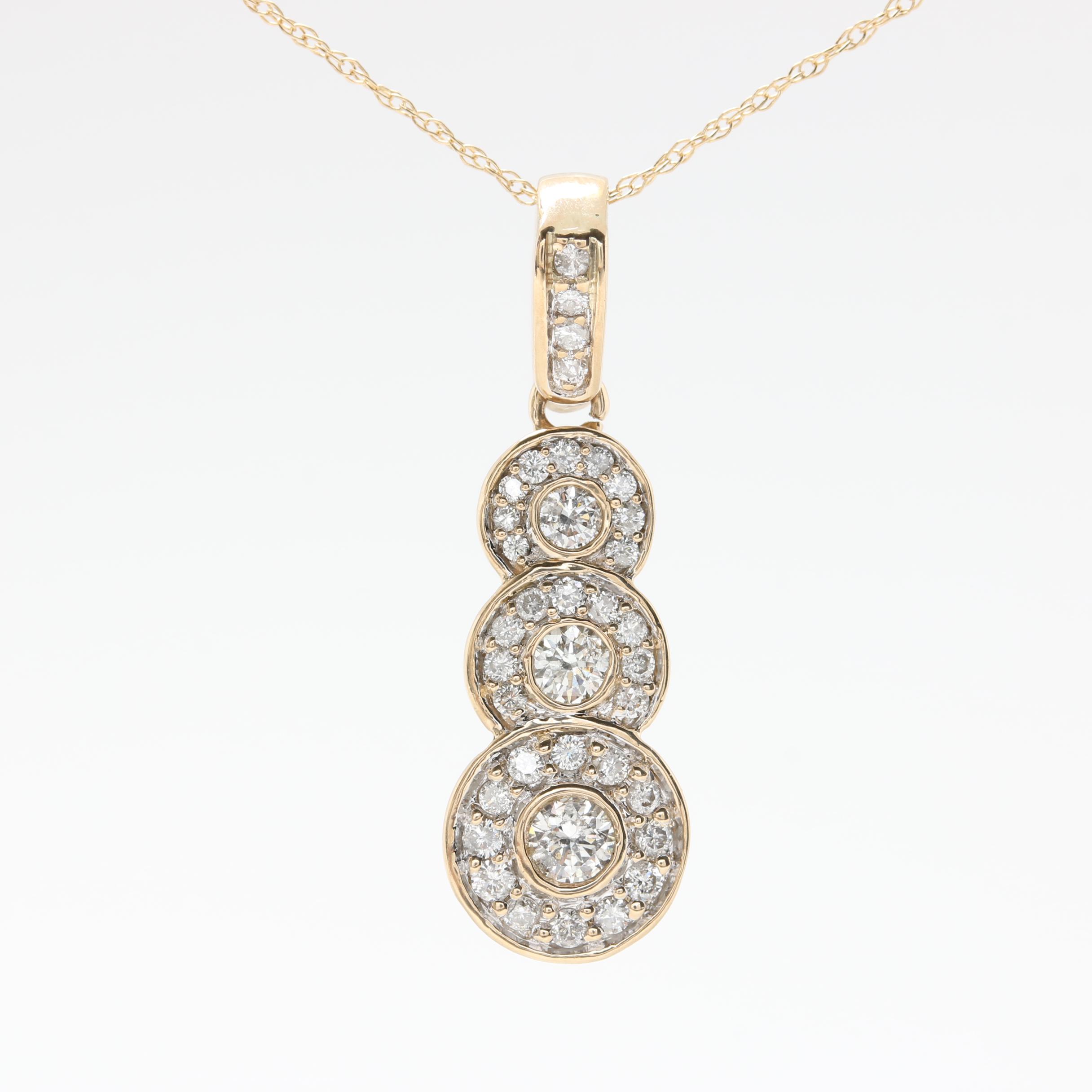 14K Yellow Gold Diamond Necklace