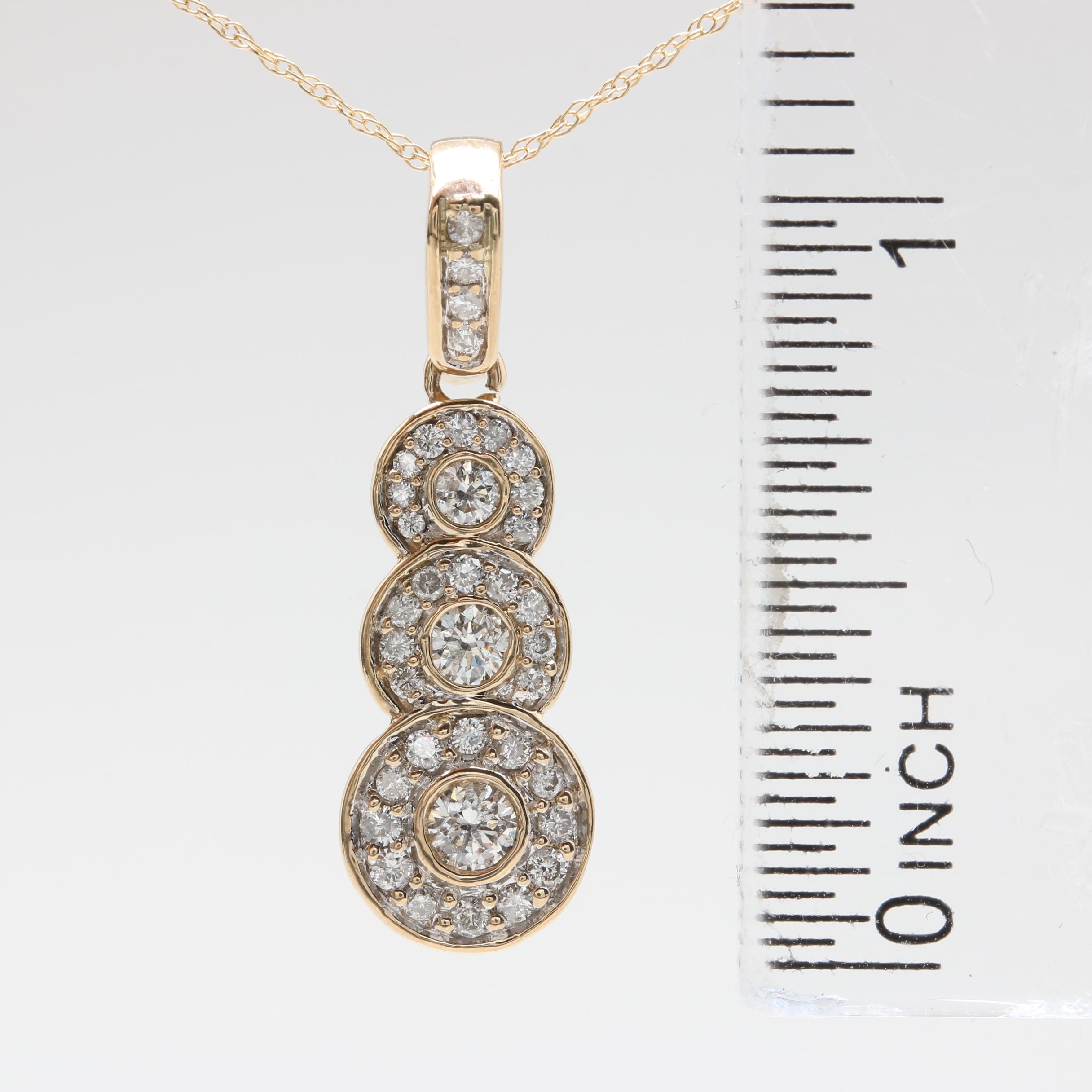 14K Yellow Gold Diamond Necklace