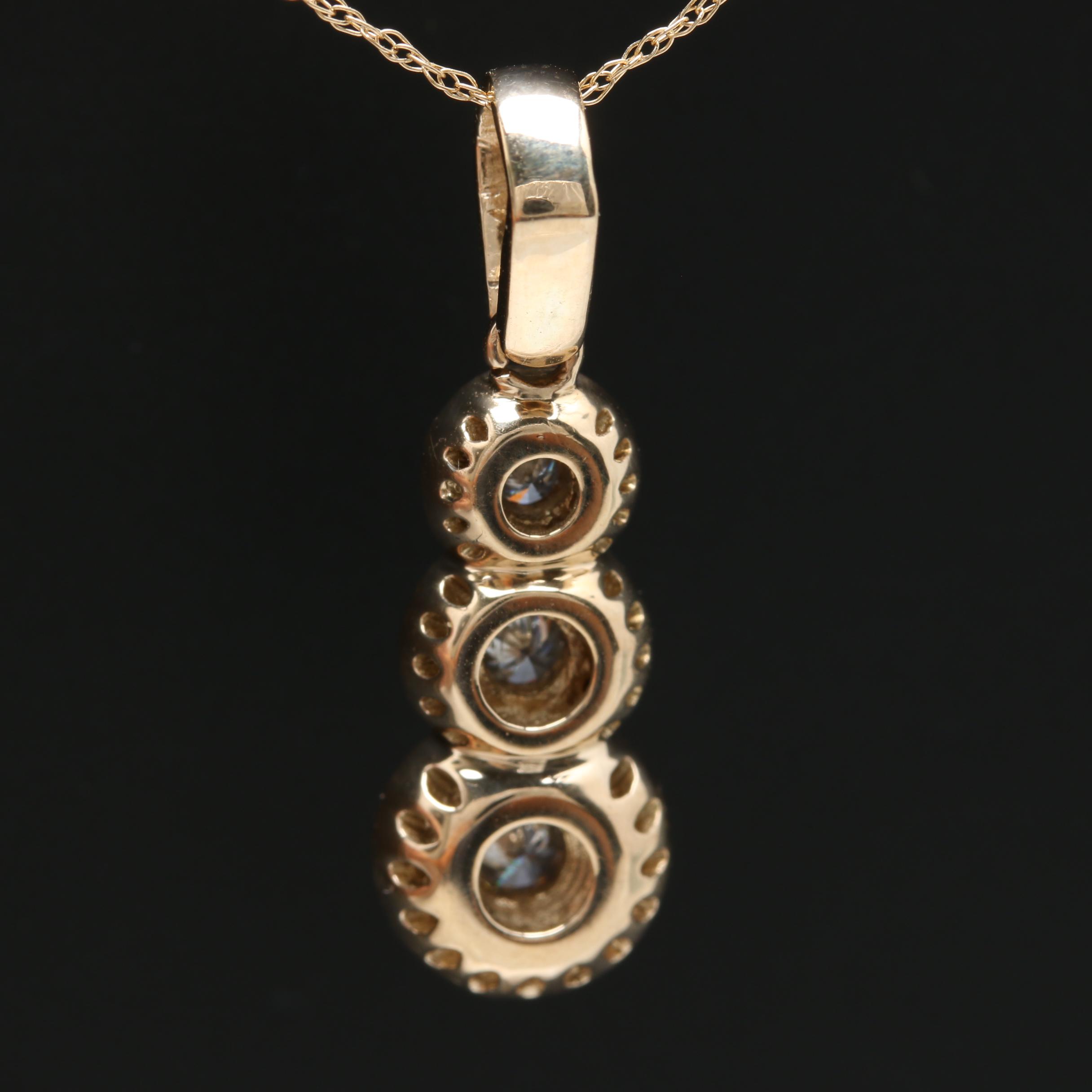 14K Yellow Gold Diamond Necklace