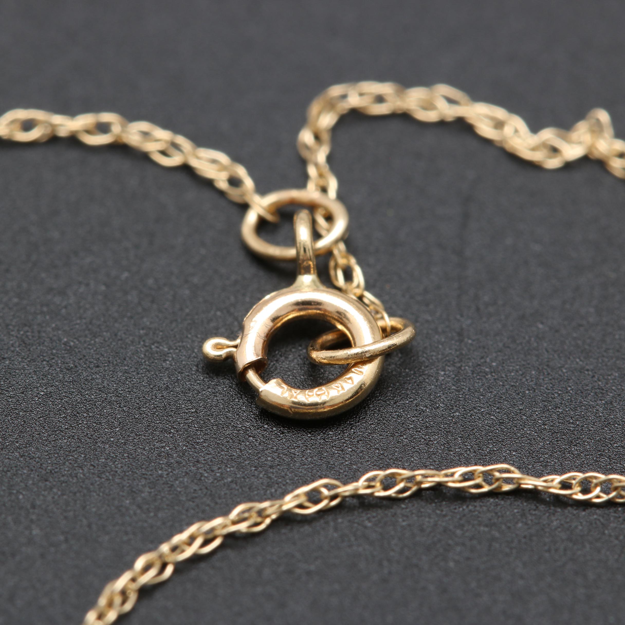 14K Yellow Gold Diamond Necklace