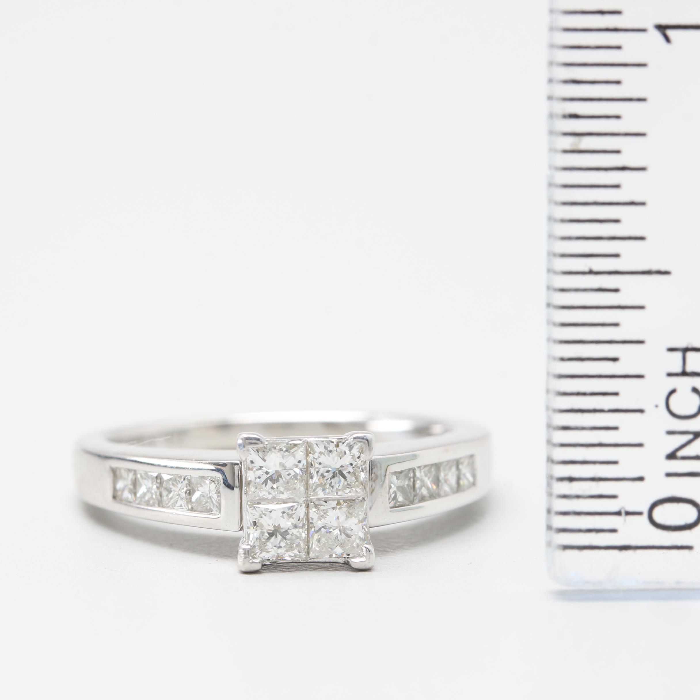 14K White Gold Diamond Ring
