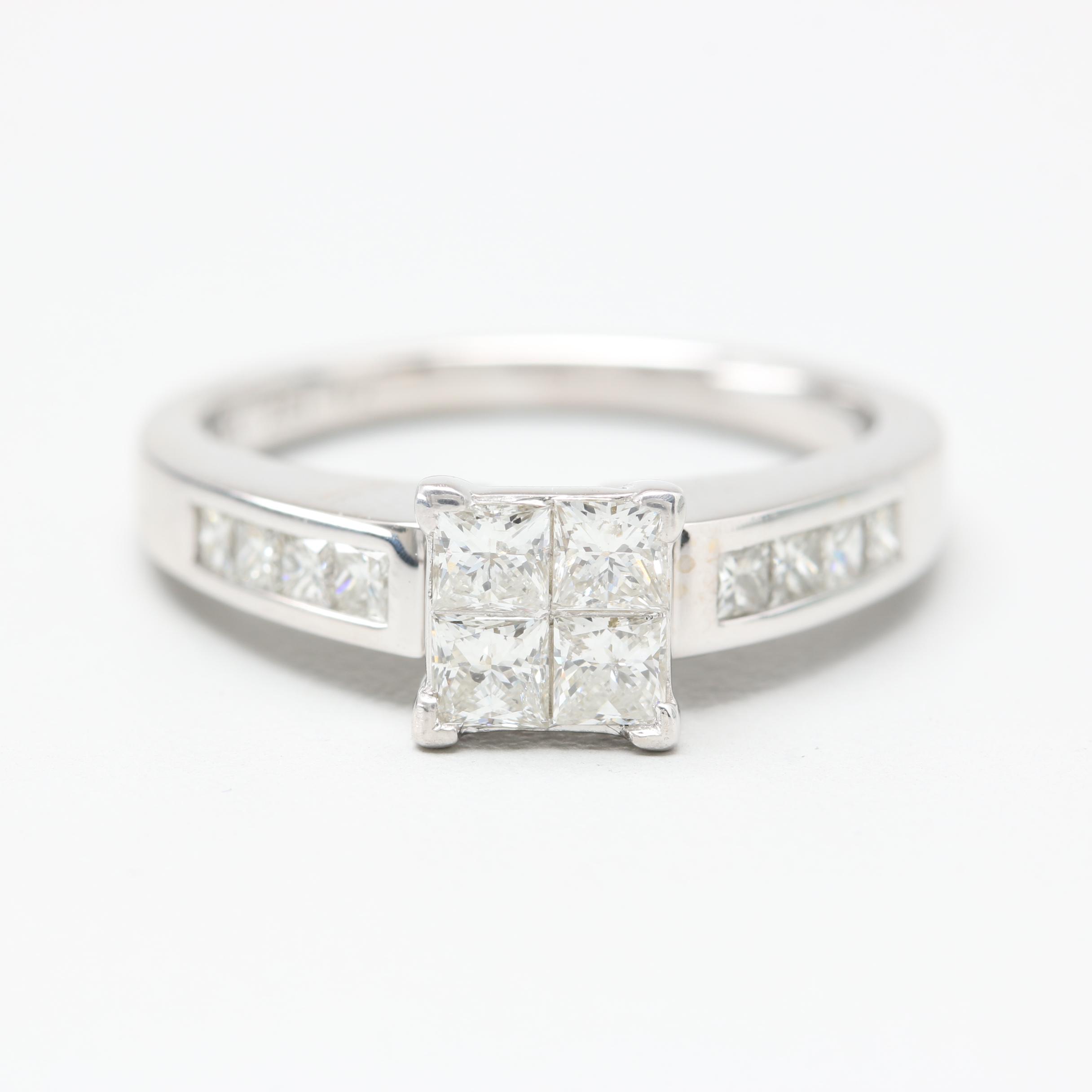 14K White Gold Diamond Ring