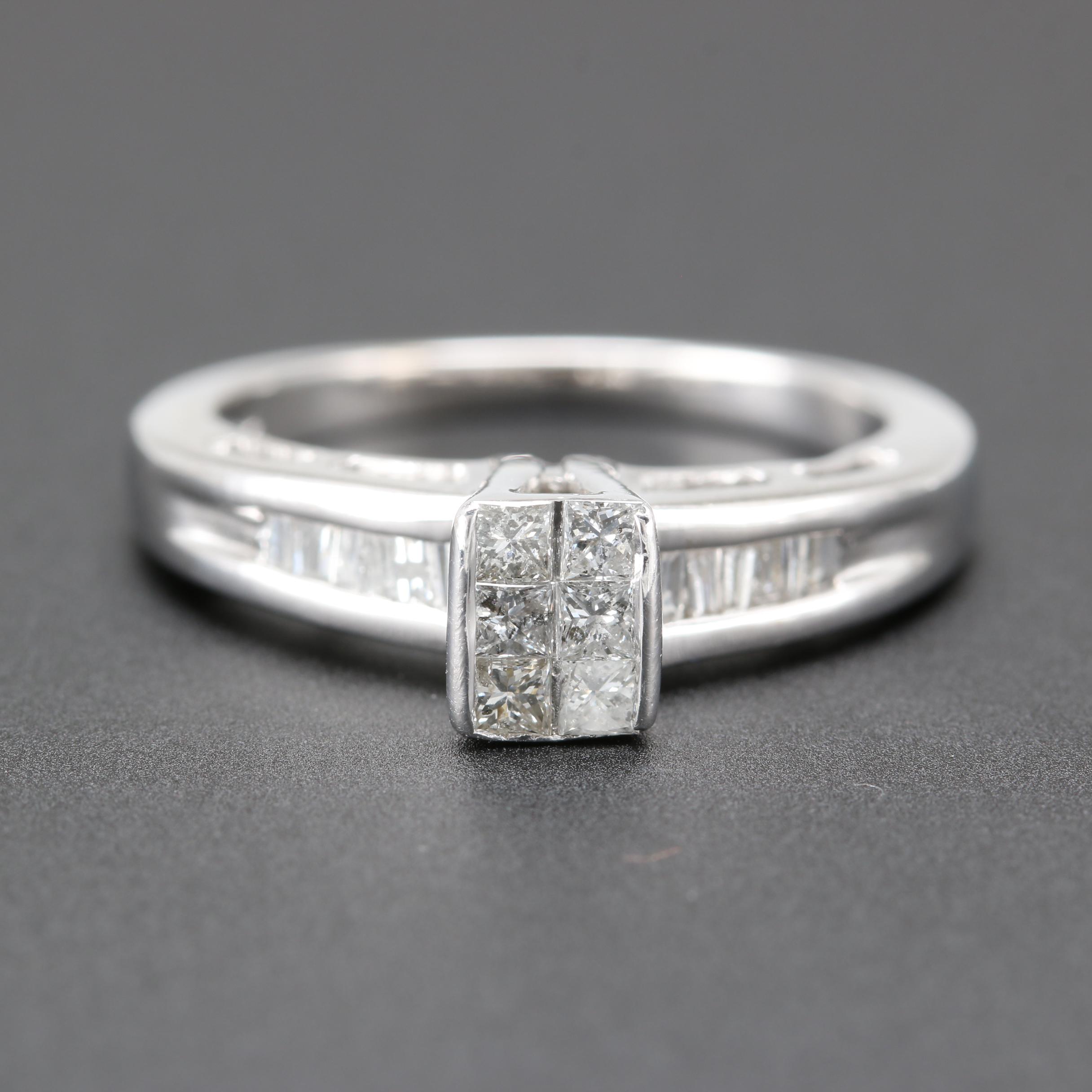 14K White Gold Diamond Ring