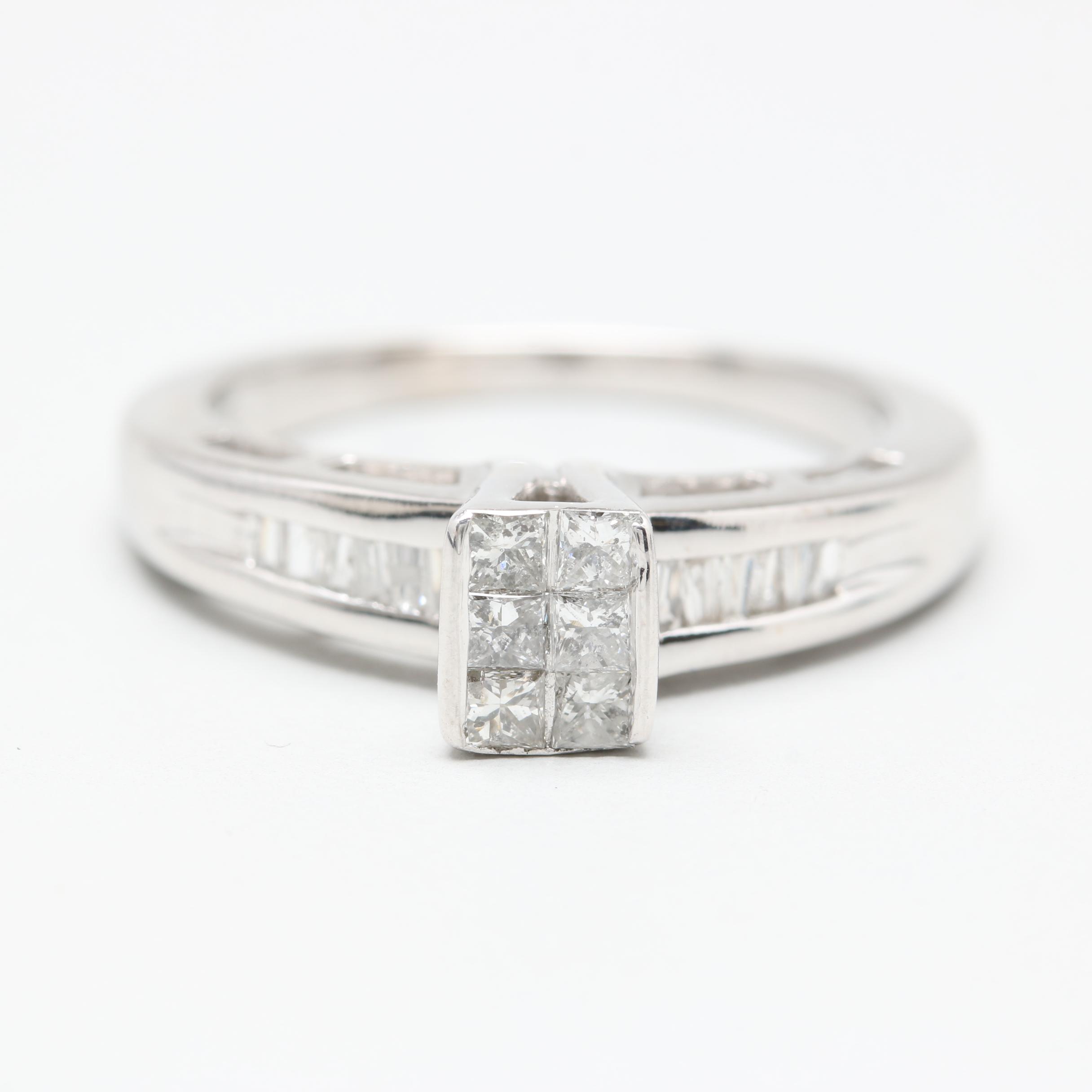 14K White Gold Diamond Ring