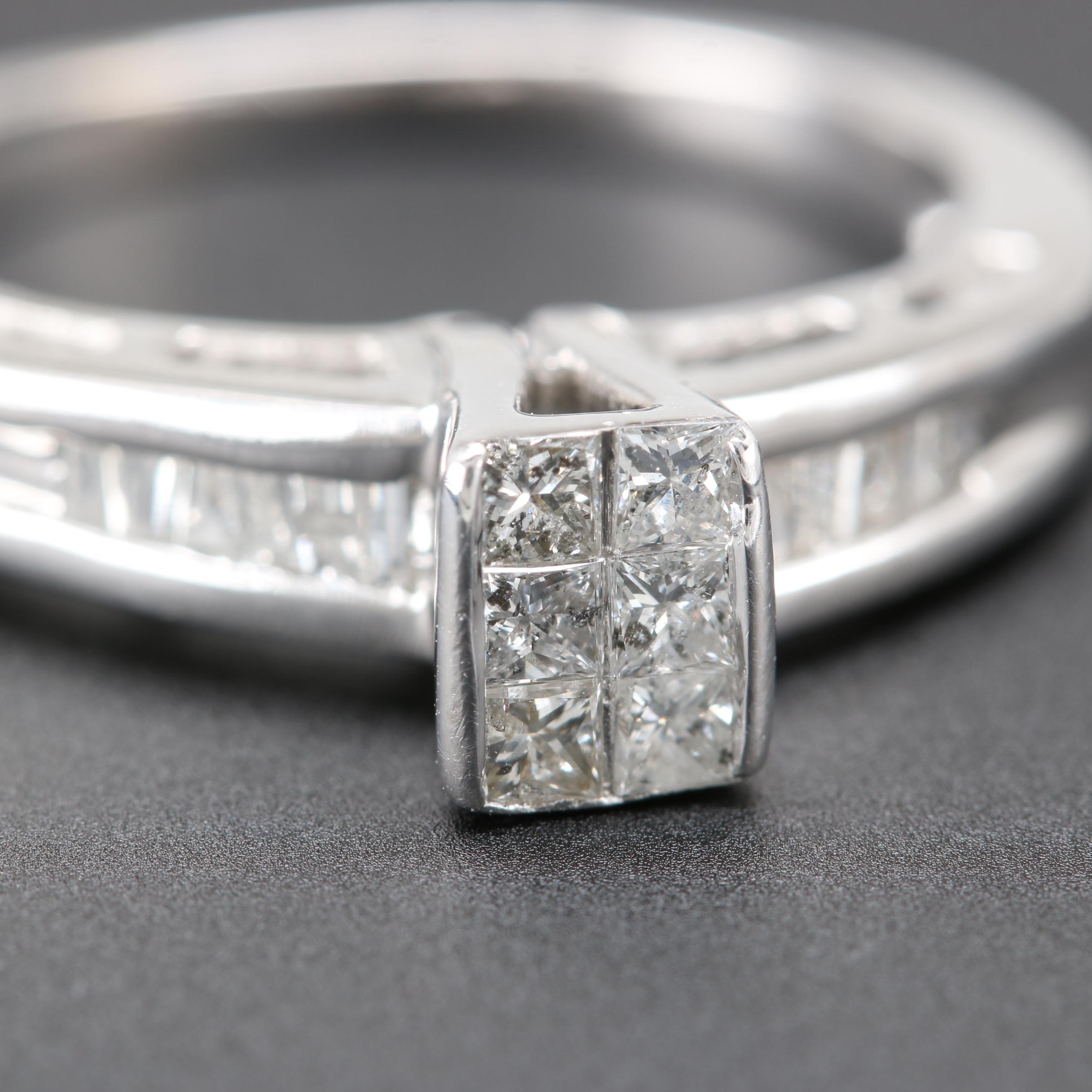 14K White Gold Diamond Ring