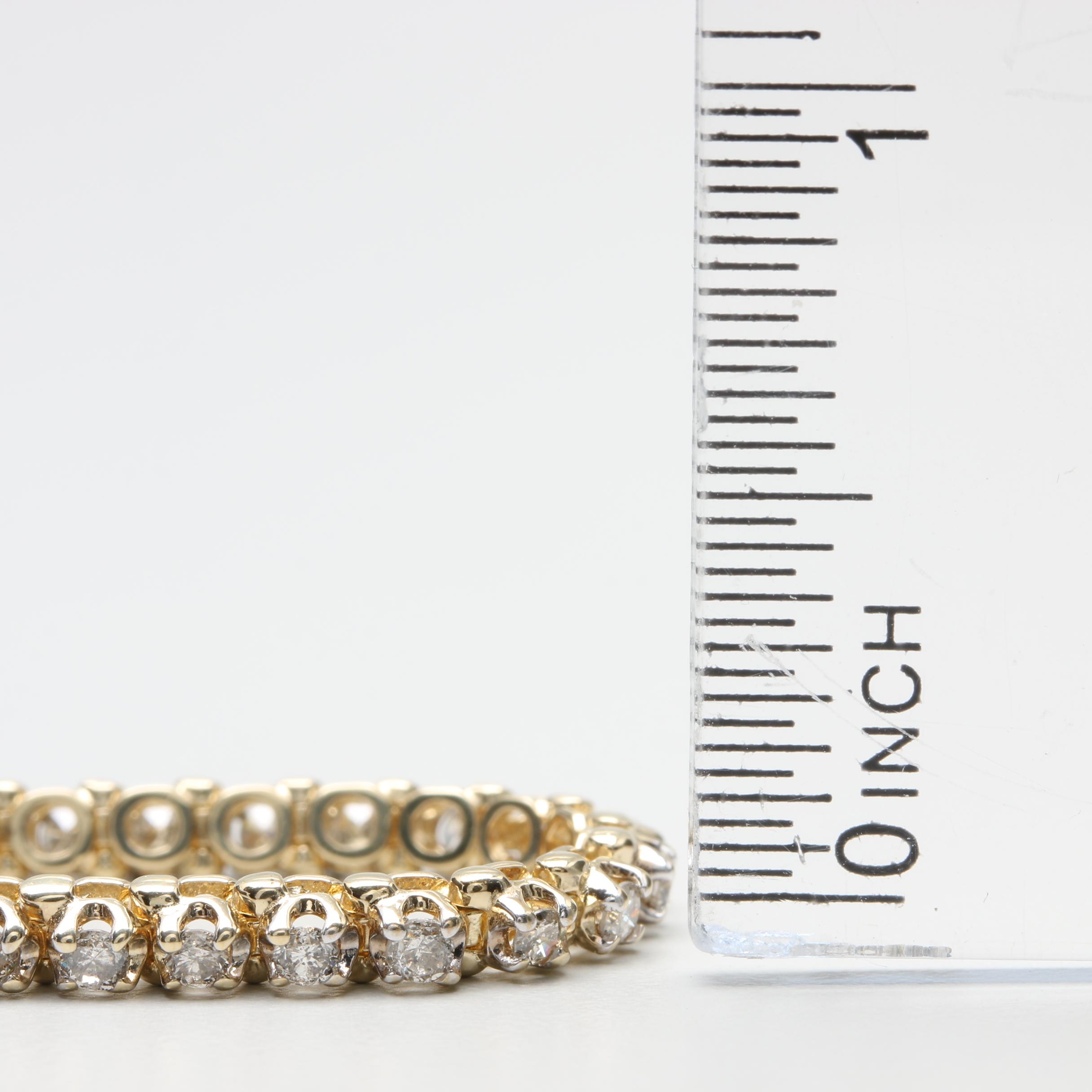 10K Yellow Gold 1.89 CTW Diamond Tennis Bracelet
