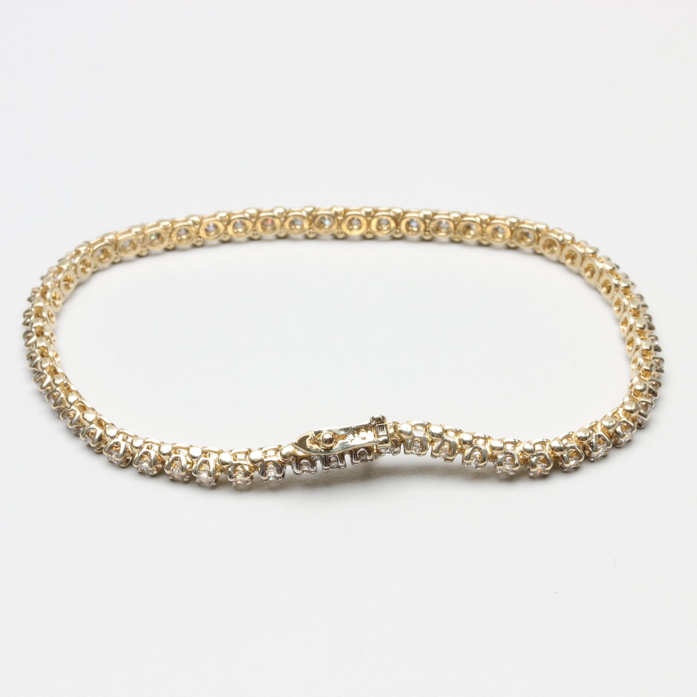 10K Yellow Gold 1.89 CTW Diamond Tennis Bracelet
