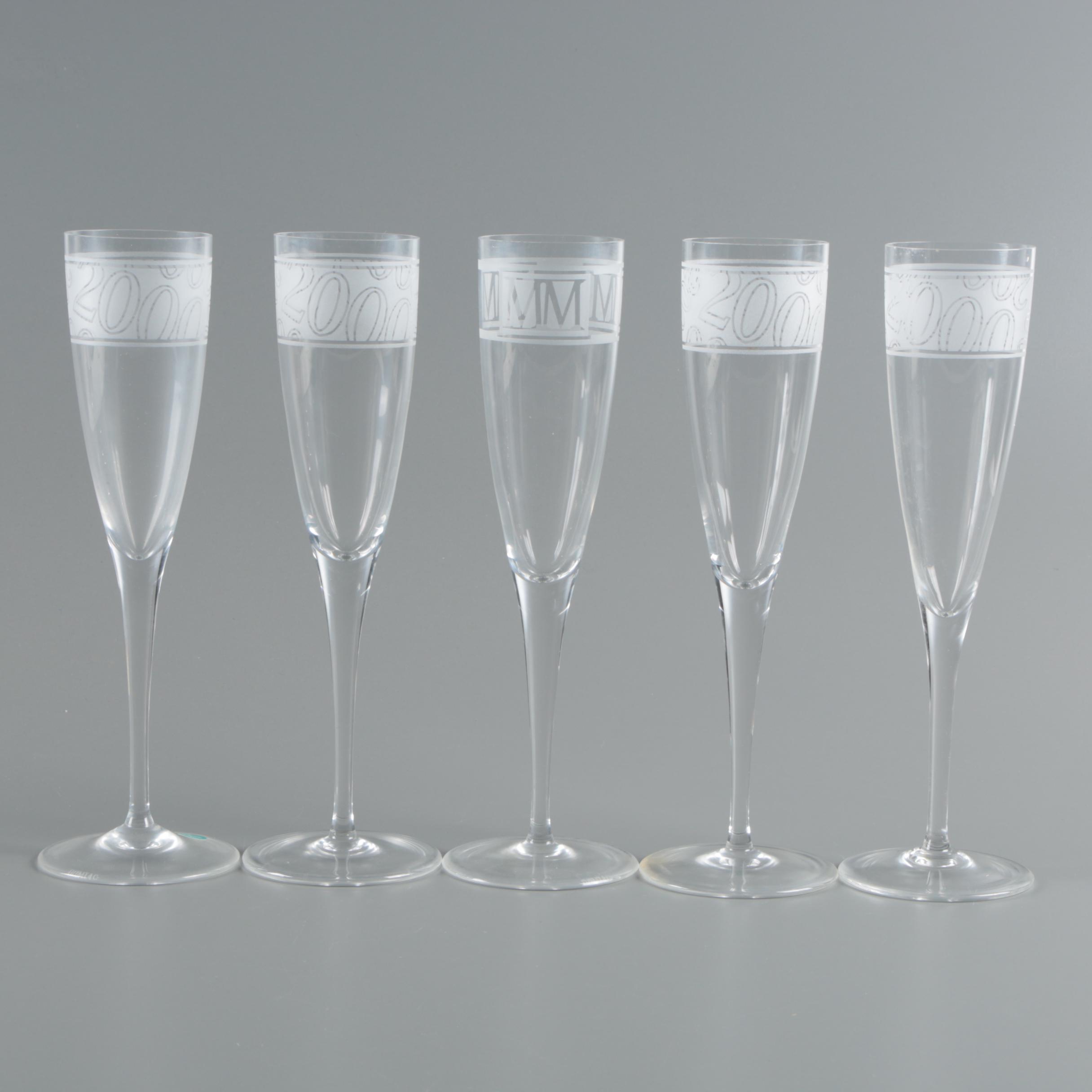 Tiffany & Co. Crystal "Millennium" Champagne Flutes