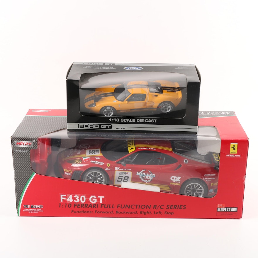 Die-Cast Ferrari and Ford GT