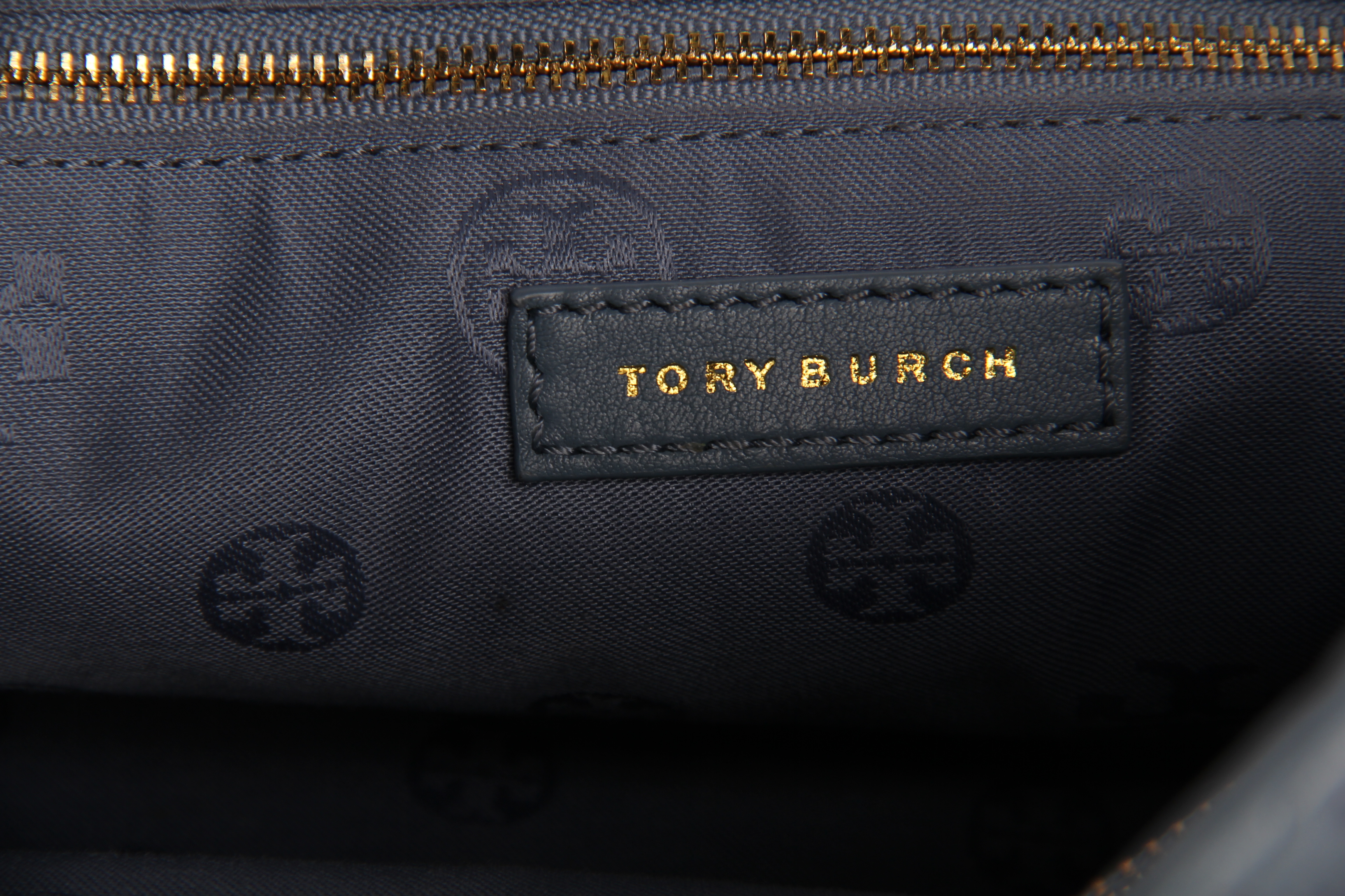 Tory Burch Quilted Dusty Blue Leather Tote