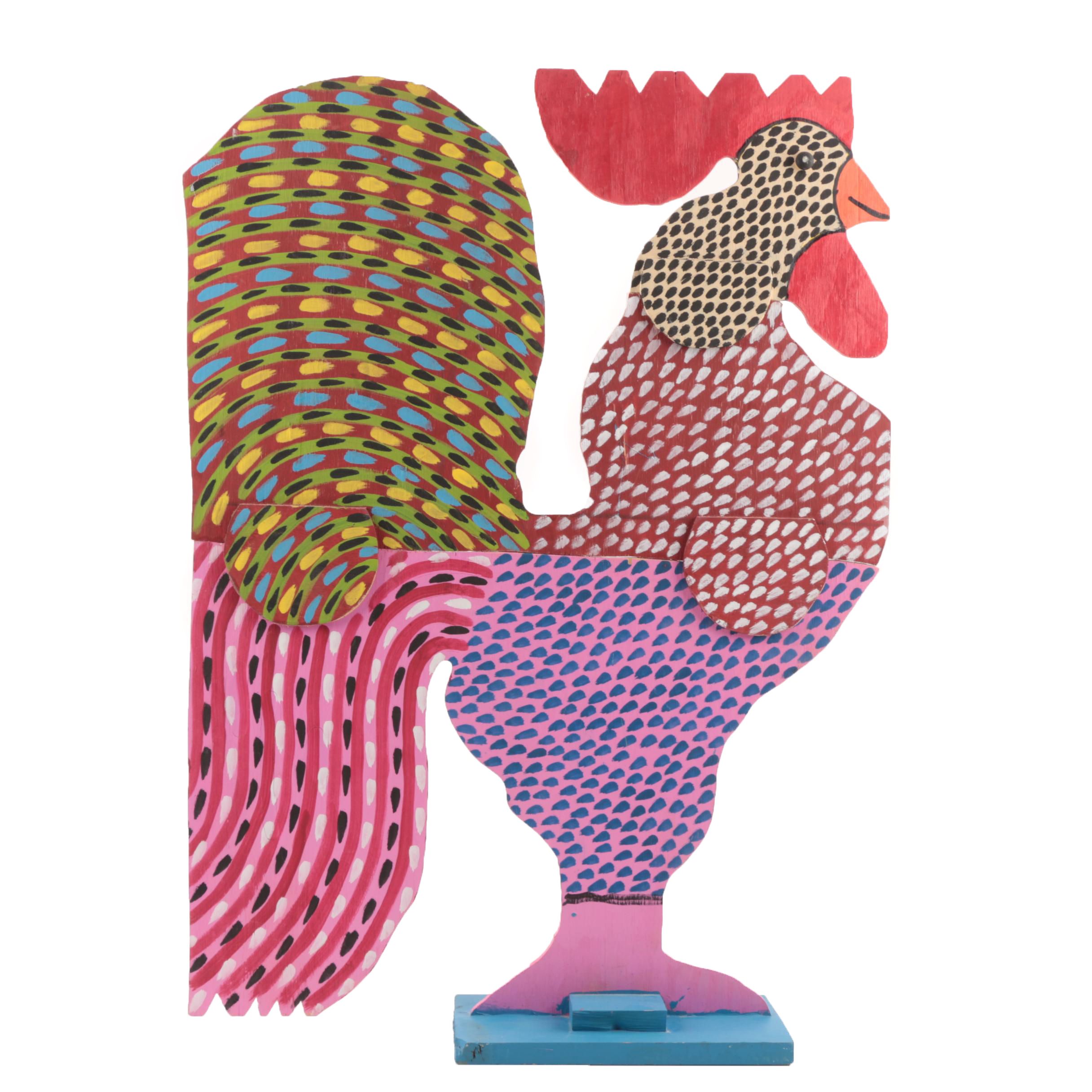 Marvin Finn Folk Art Painted Rooster