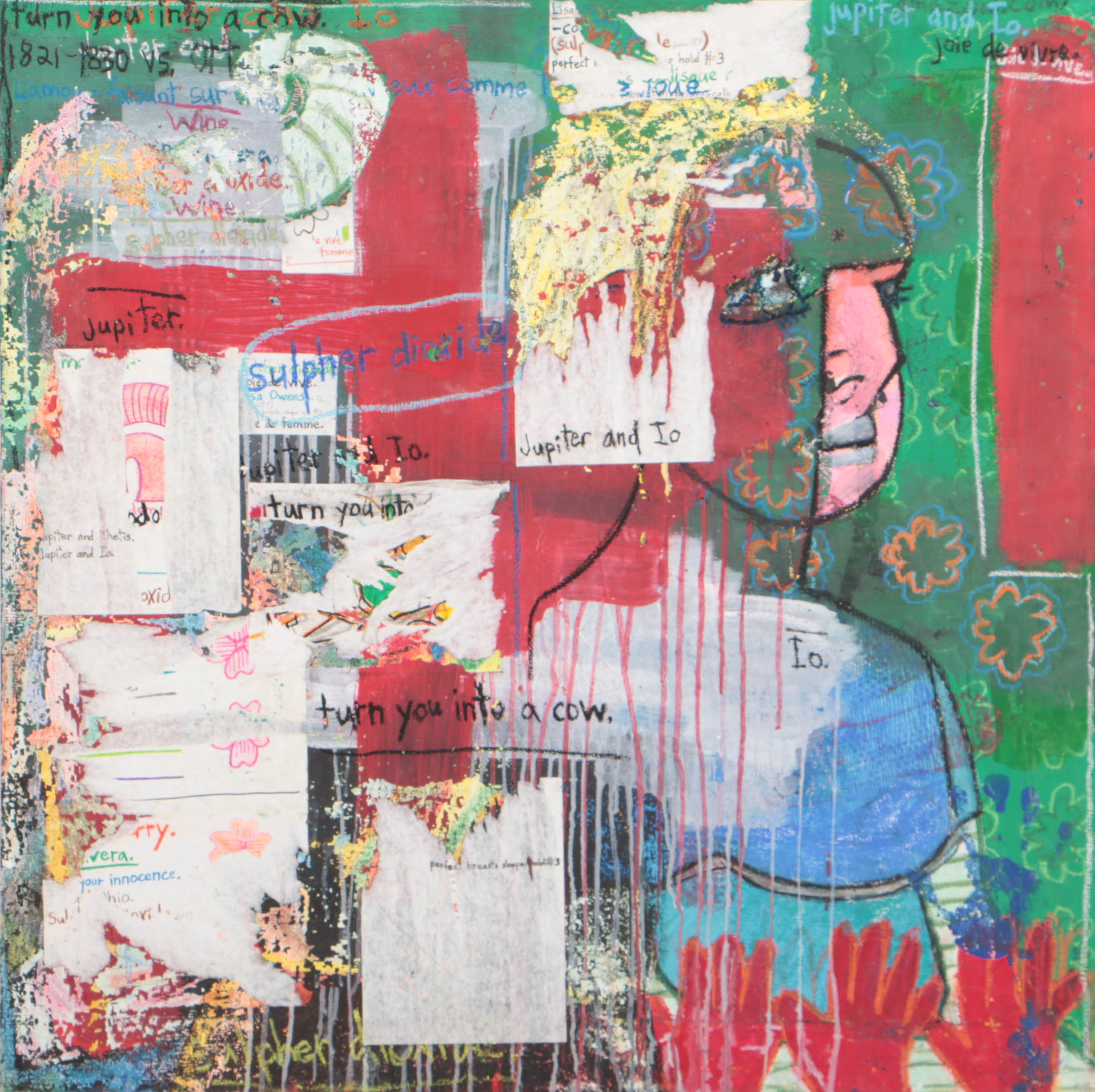 Adam Maloney 2001 Mixed Media on Canvas "Jupiter and Io"