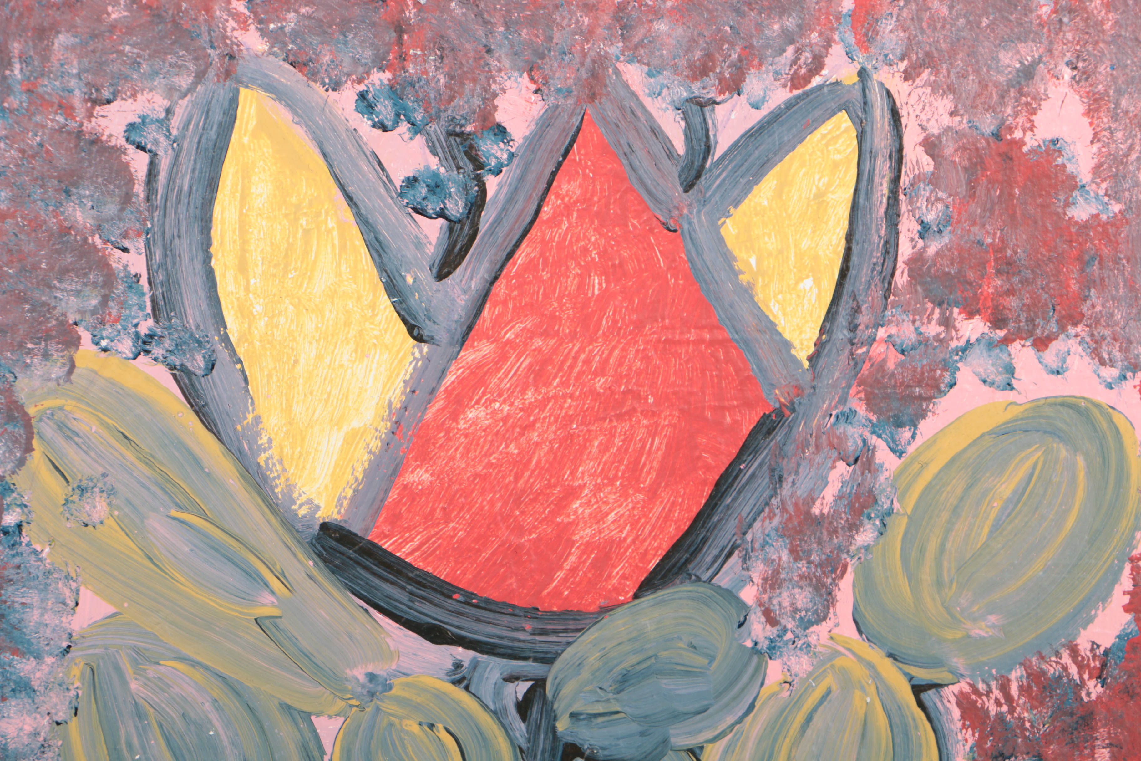 Curtis Davis 2018 Acrylic Painting on Canvas "Flower"