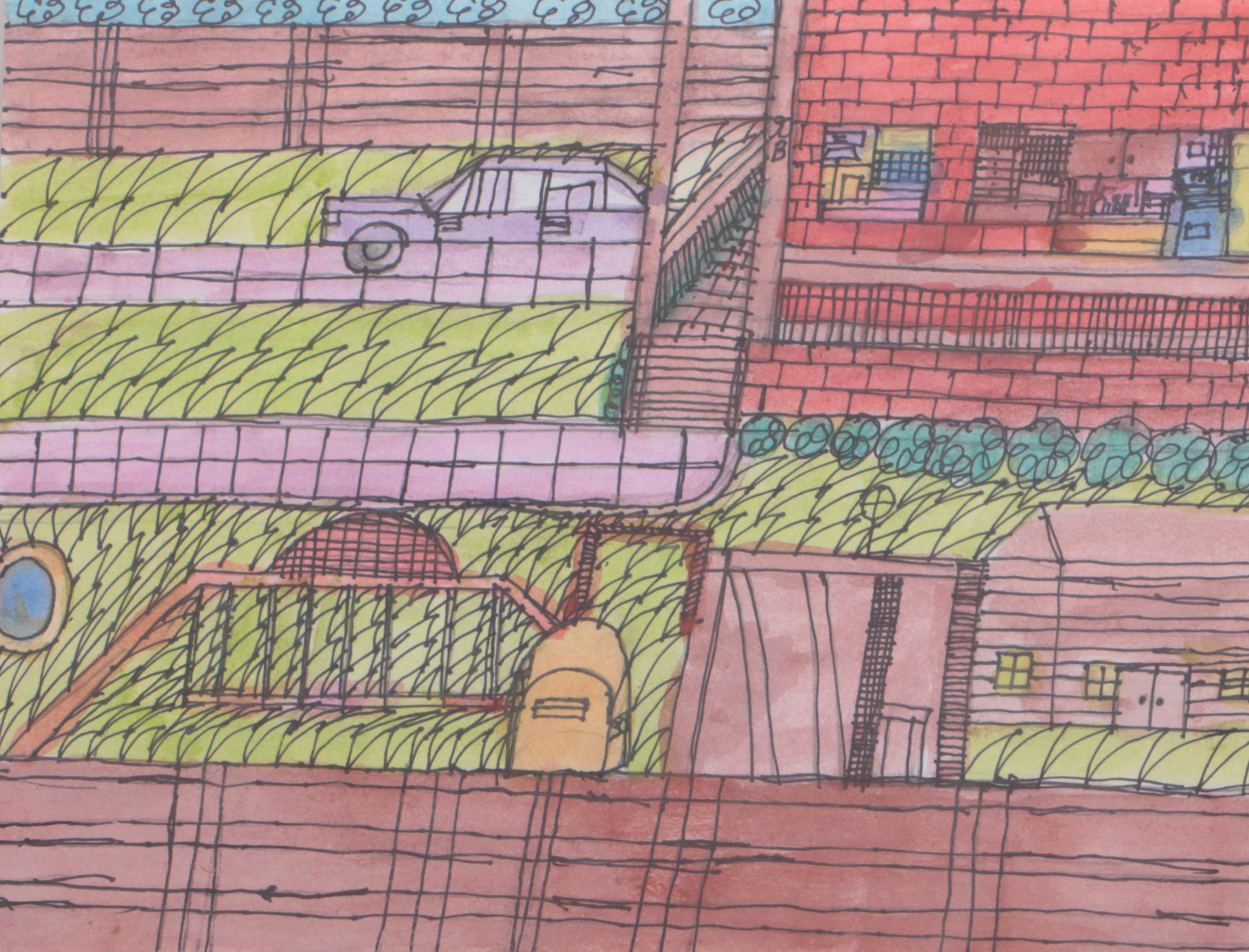 Kevin Stricklin 2018 Ink and Watercolor on Paper "Untitled"