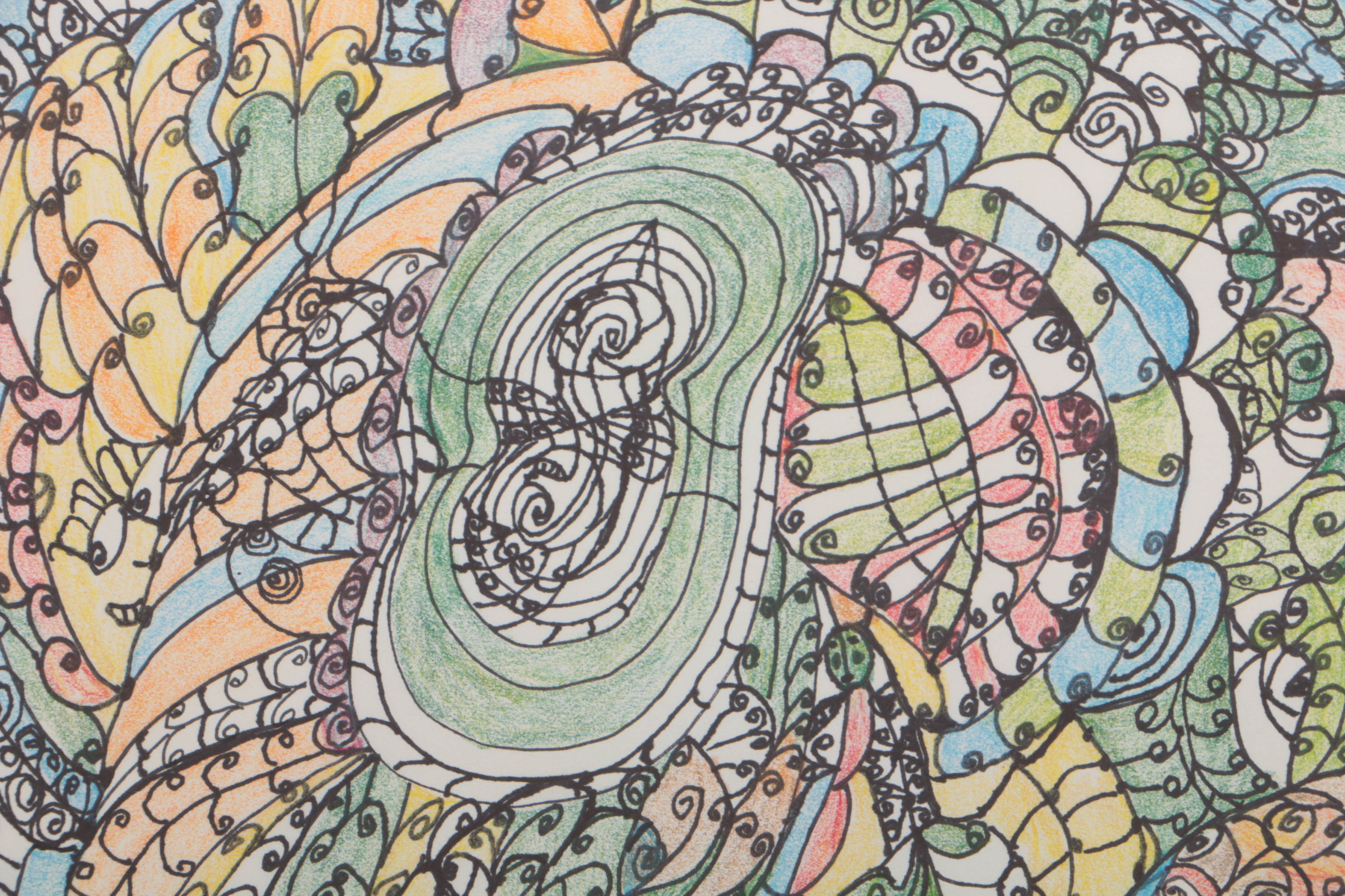 Heidi Hamms 2015 Ink and Colored Pencil Drawing on Paper "Festival"