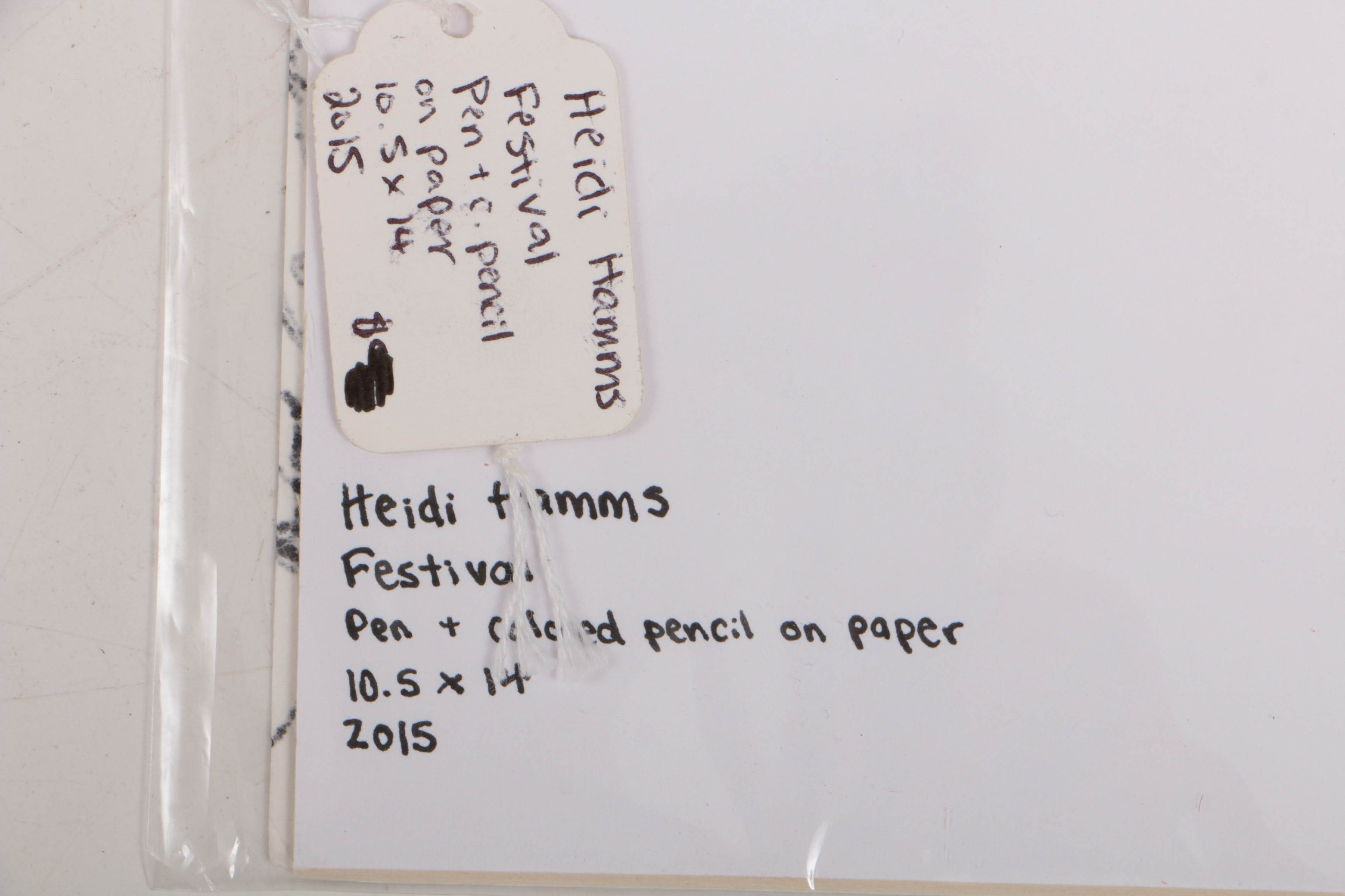 Heidi Hamms 2015 Ink and Colored Pencil Drawing on Paper "Festival"