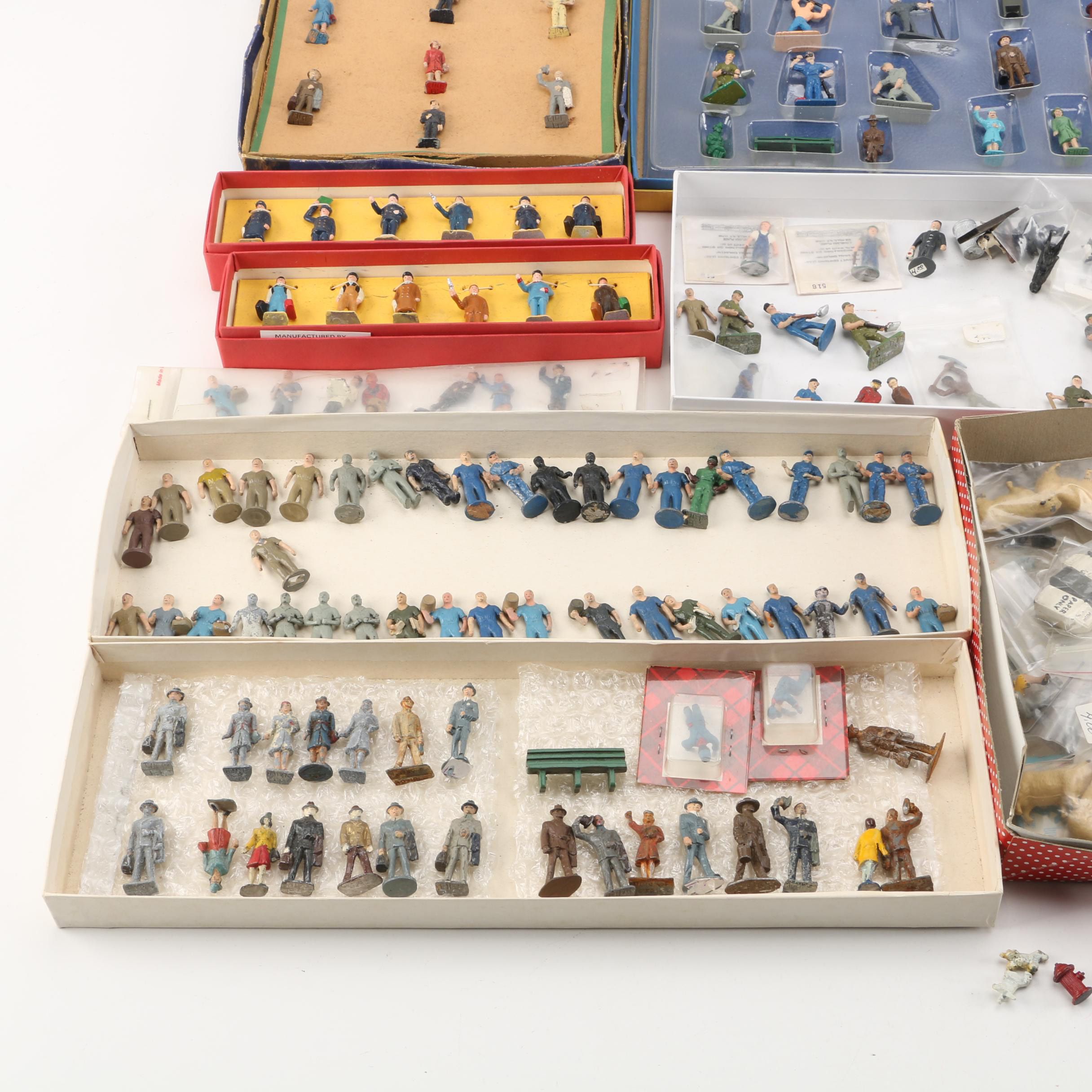 Vintage Cast Metal Figurines for Train Models