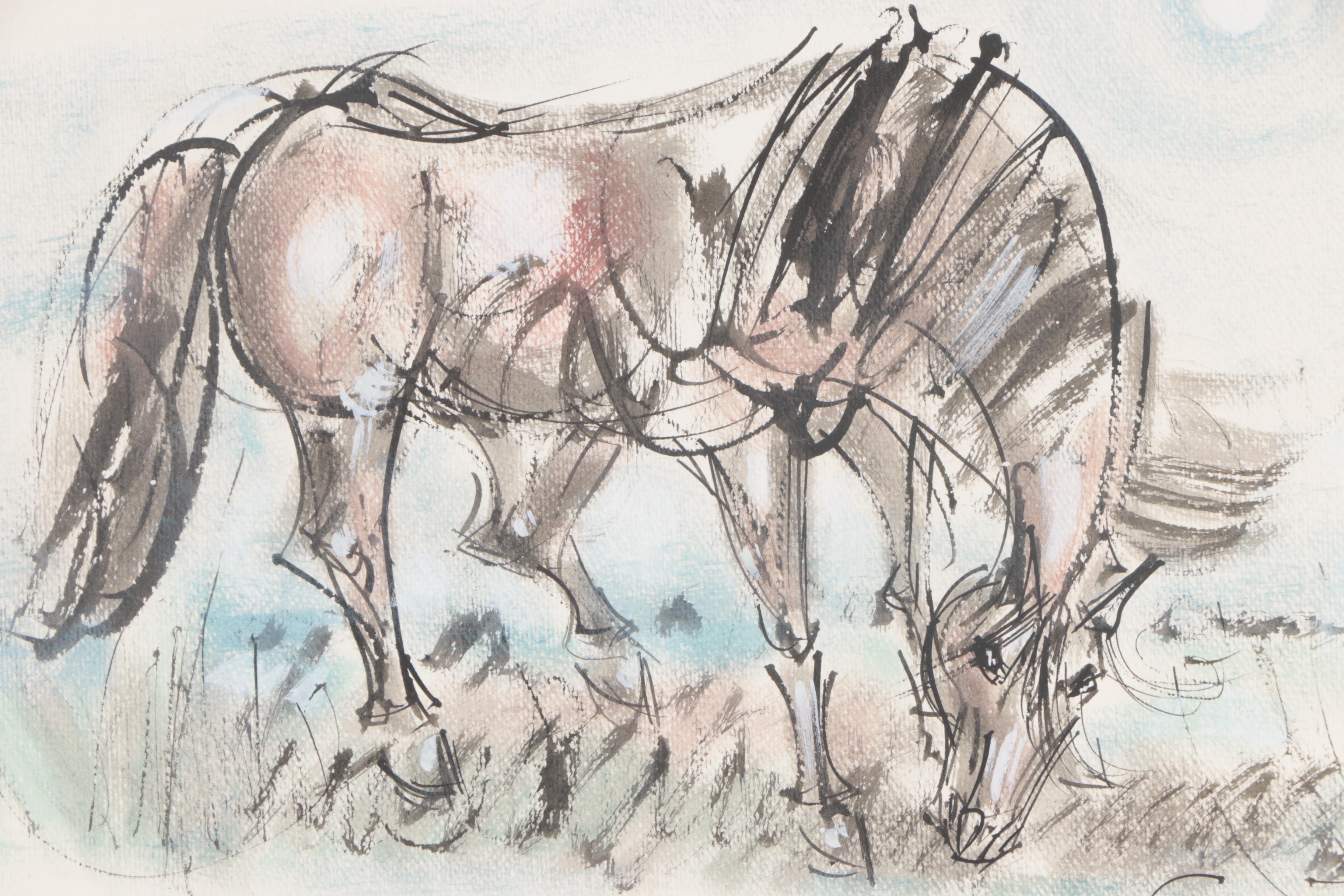 Sanchez Castellanos 1970 Ink and Watercolor Paintings