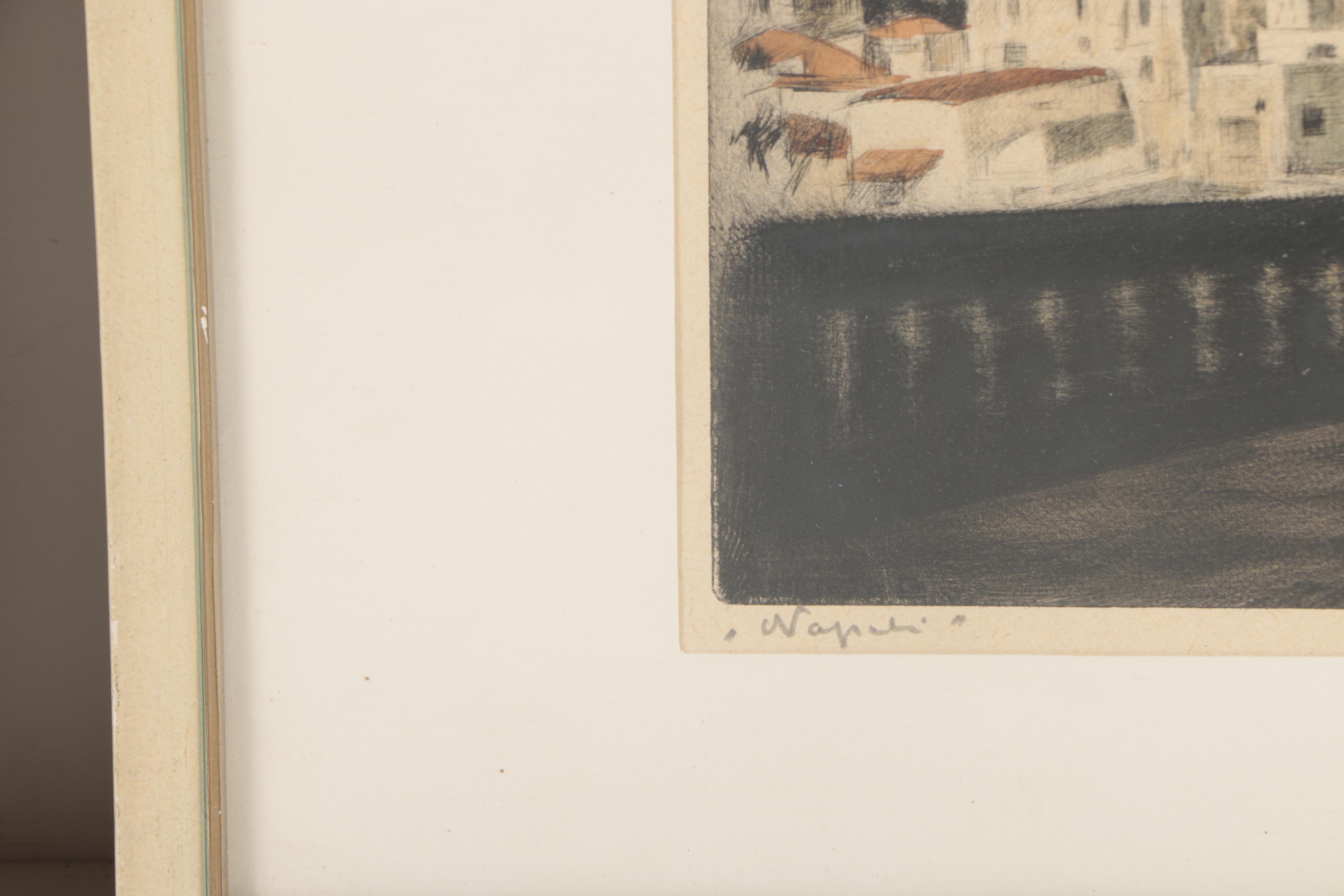 Two Bela Sziklay Hand Colored Etchings