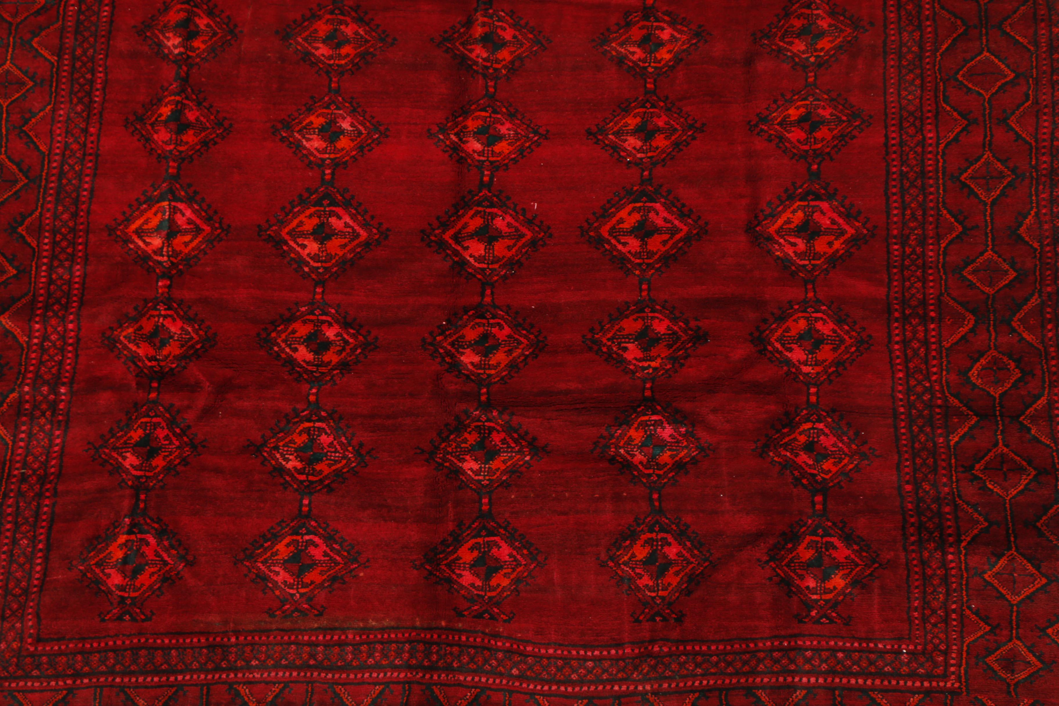 Vintage Hand-Knotted Persian Turkmen Area Rug