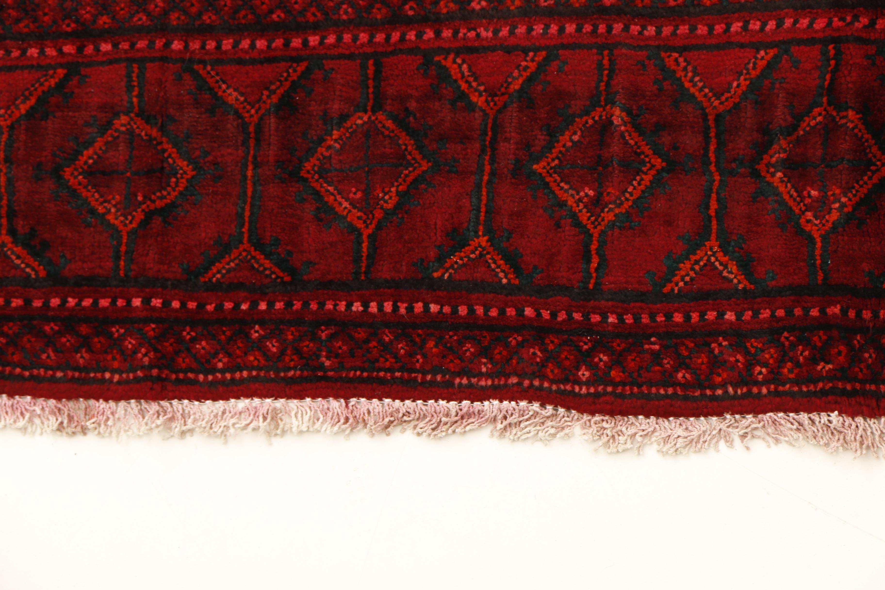 Vintage Hand-Knotted Persian Turkmen Area Rug