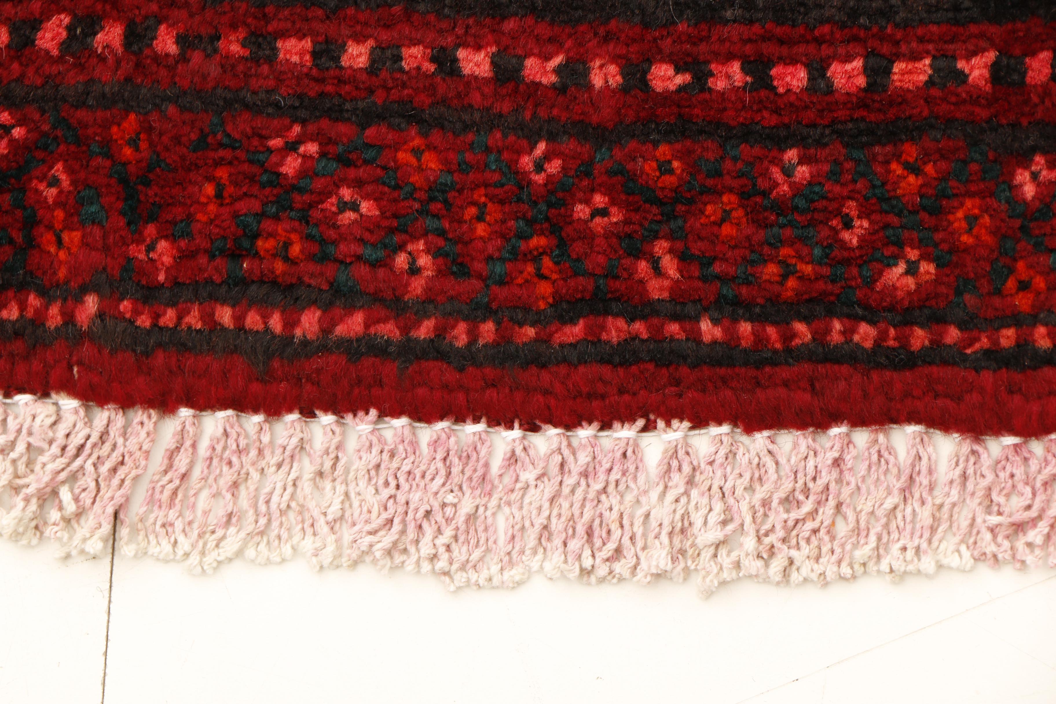 Vintage Hand-Knotted Persian Turkmen Area Rug