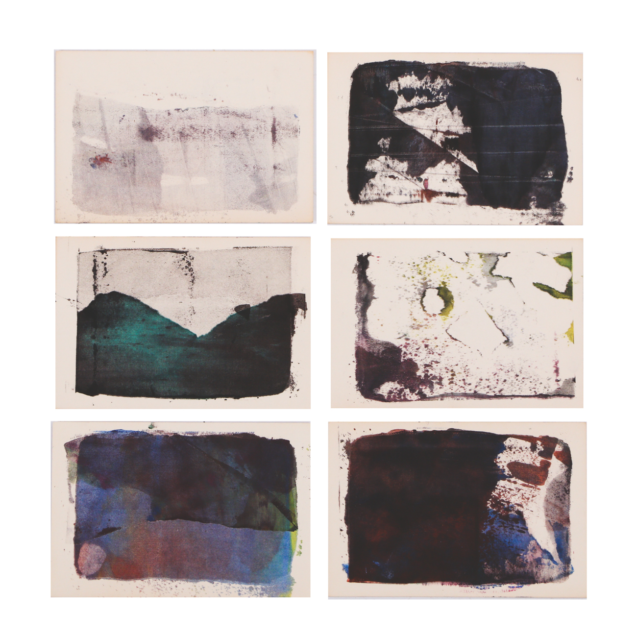 Six Paul Chidlaw Original Abstract Block Relief Prints