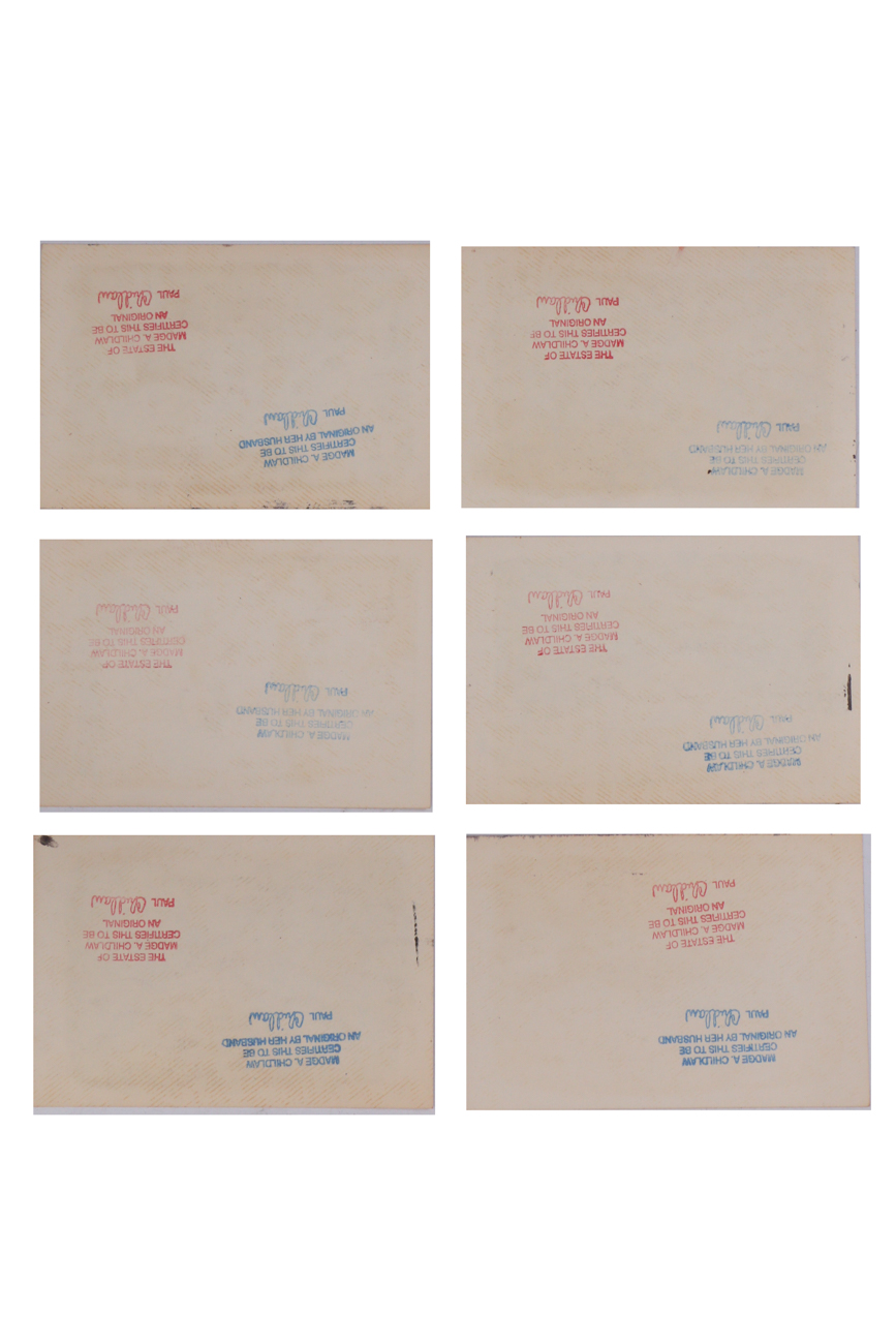 Six Paul Chidlaw Original Abstract Block Relief Prints