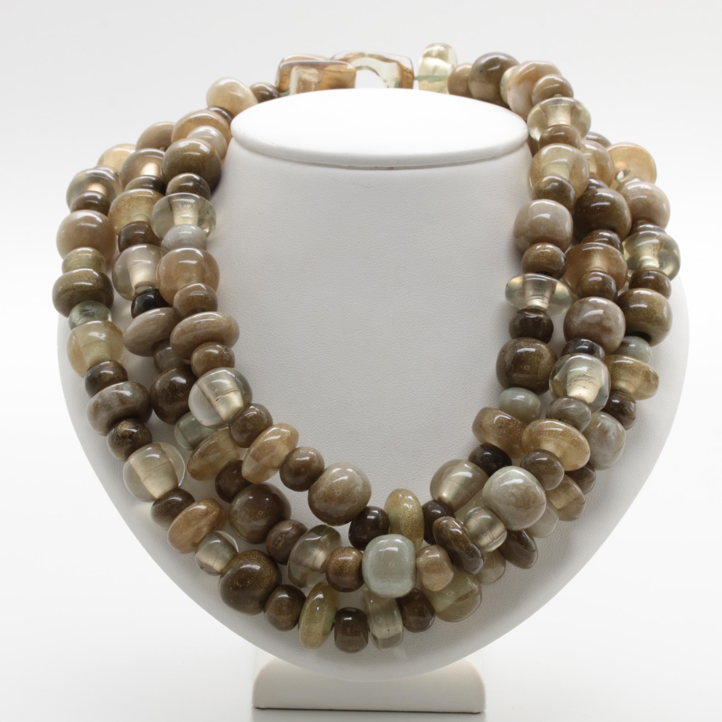 Dominique Denaive Lucite Beaded Necklace