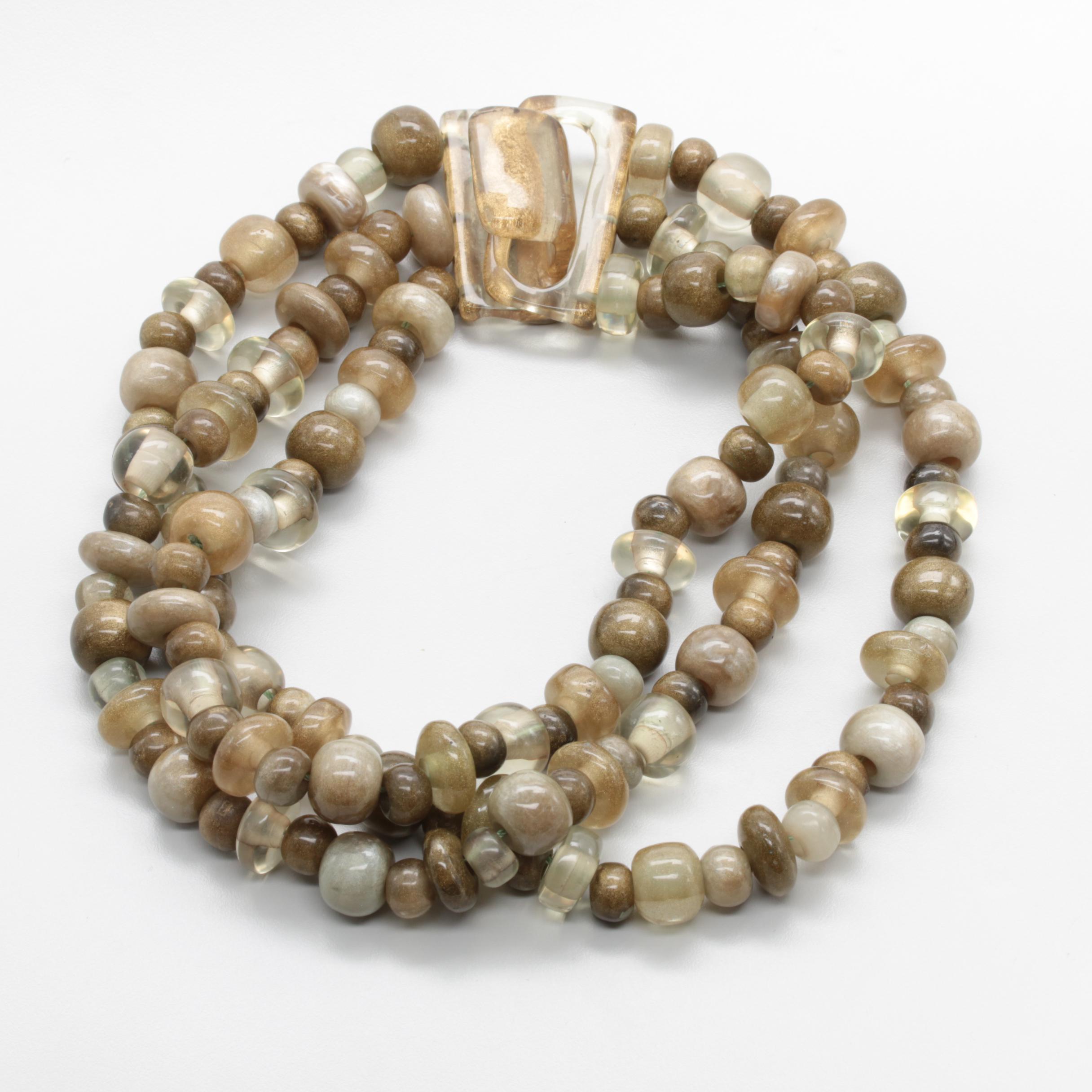 Dominique Denaive Lucite Beaded Necklace