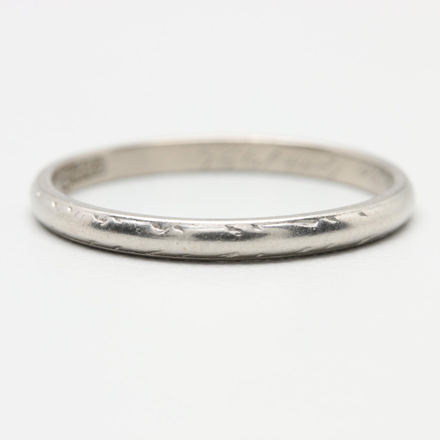 Platinum Etched Ring