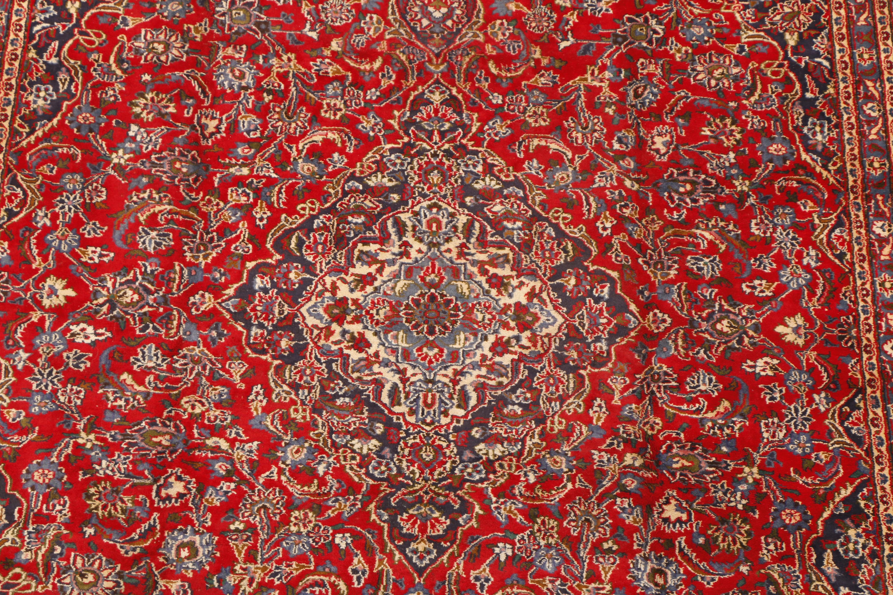Hand-Knotted Room Sized Persian Ardekan Kashan Area Rug