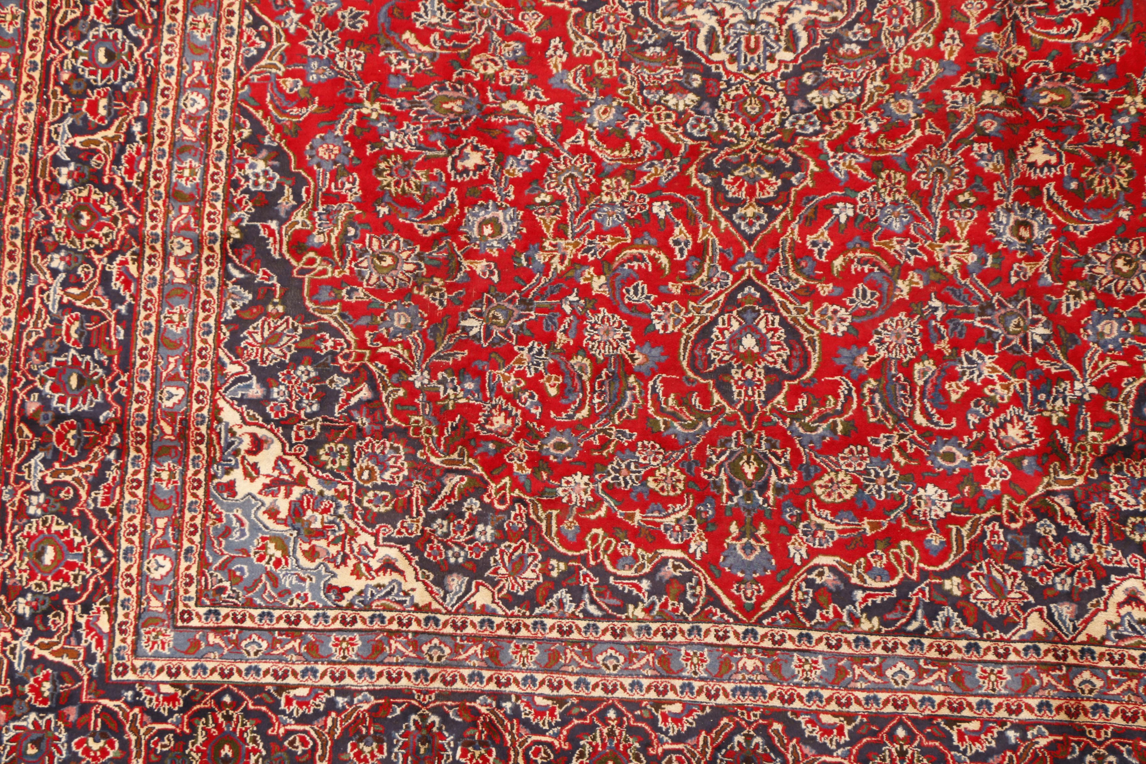 Hand-Knotted Room Sized Persian Ardekan Kashan Area Rug