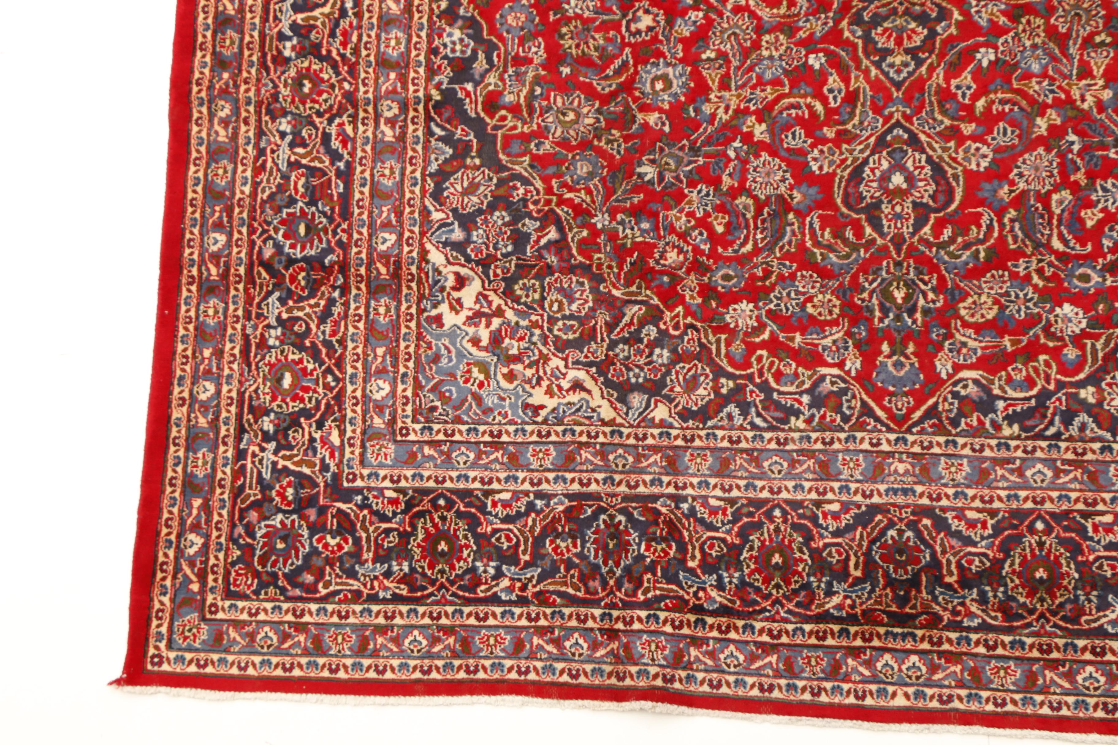 Hand-Knotted Room Sized Persian Ardekan Kashan Area Rug